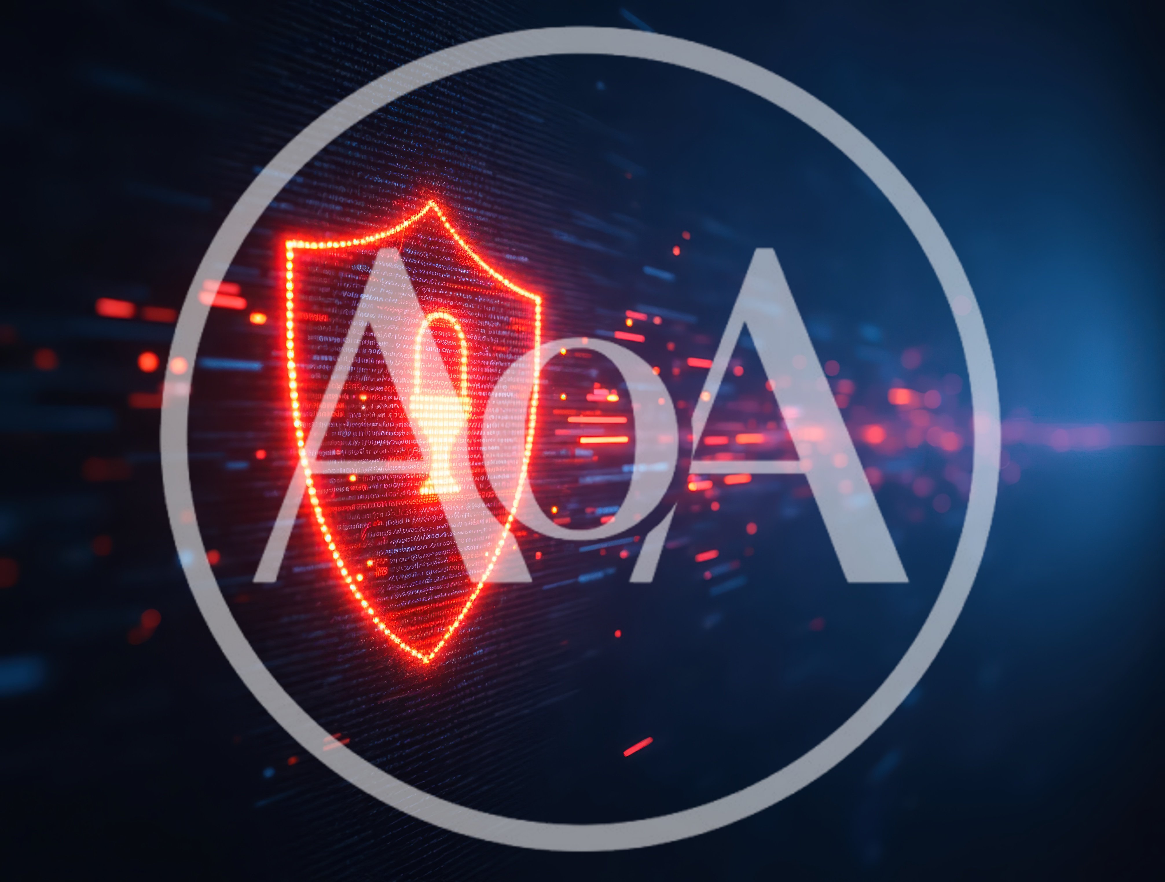Digital Cybersecurity Shield With Glowing Data Streams