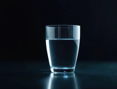 Clear Glass Of Water On Dark Surface