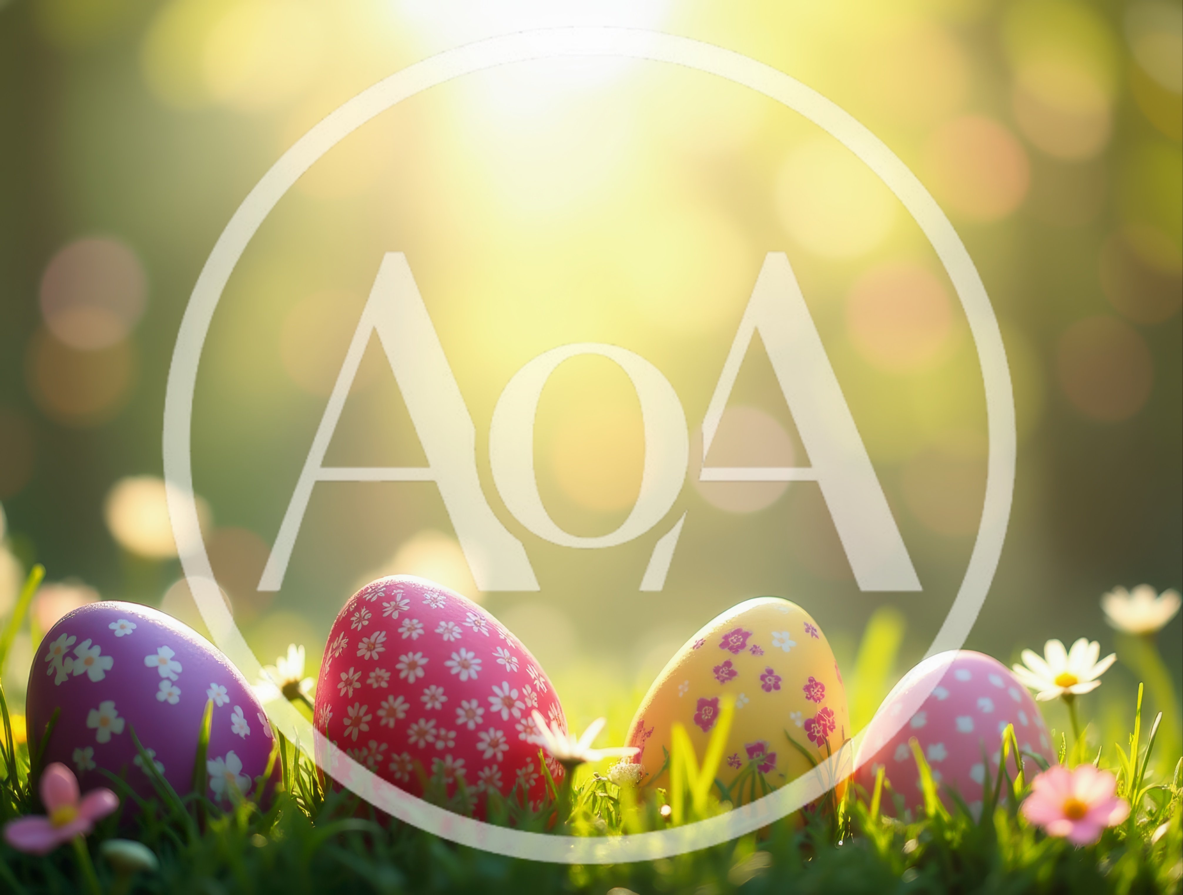 Colorful Easter Eggs Resting In Green Grass