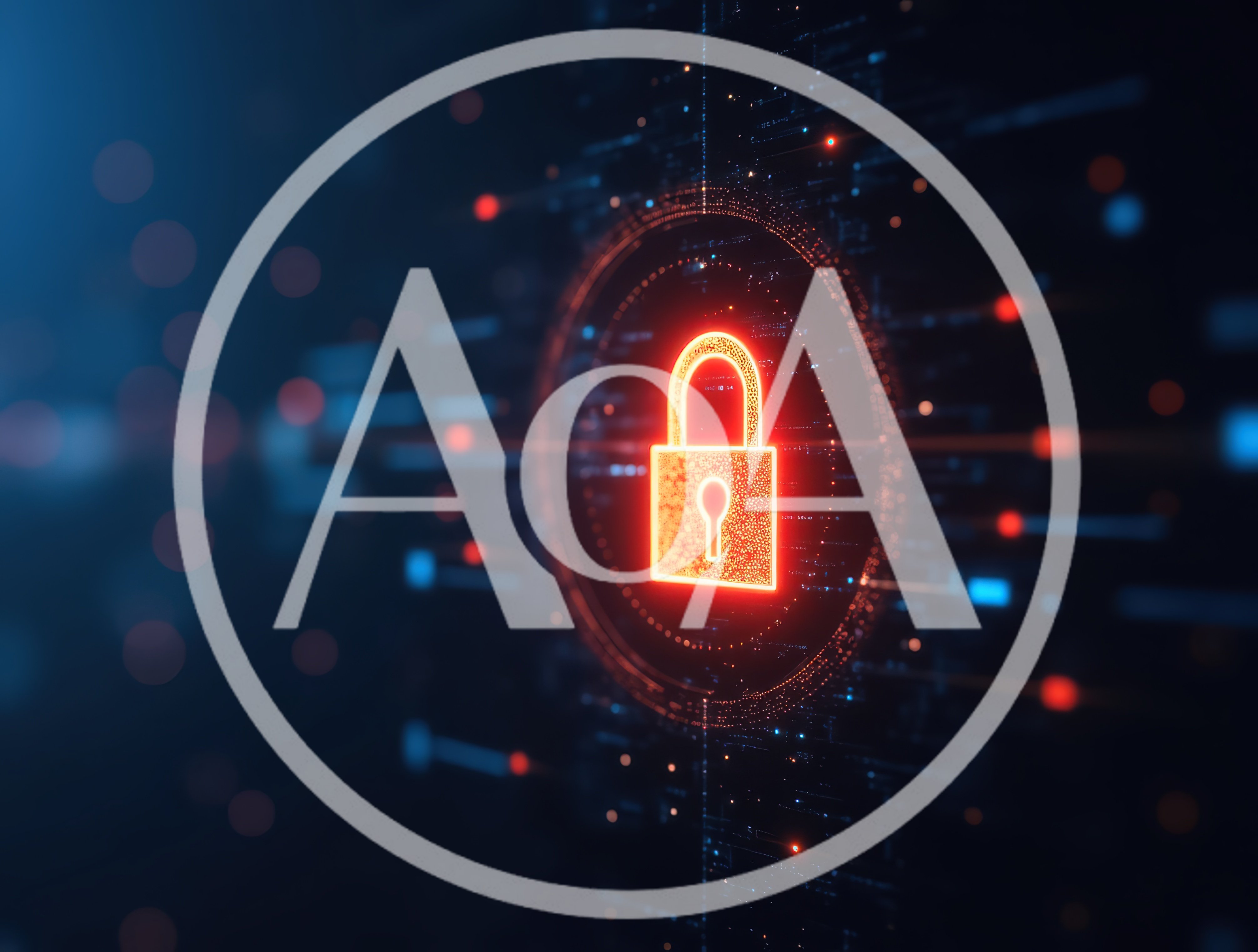 Glowing Digital Padlock Symbol On Cyber Security Background
