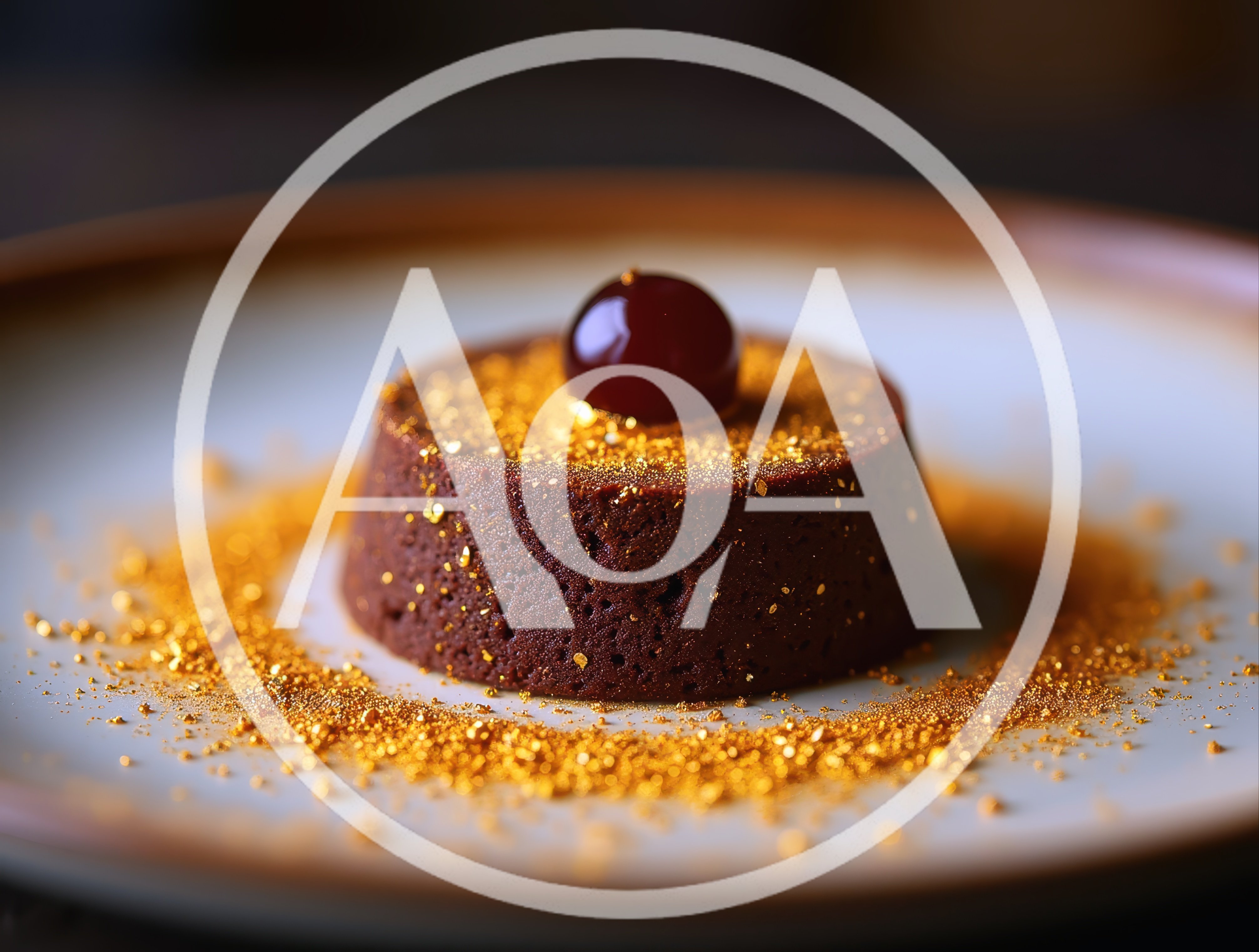 Gourmet Chocolate Dessert Topped With Gold Dust