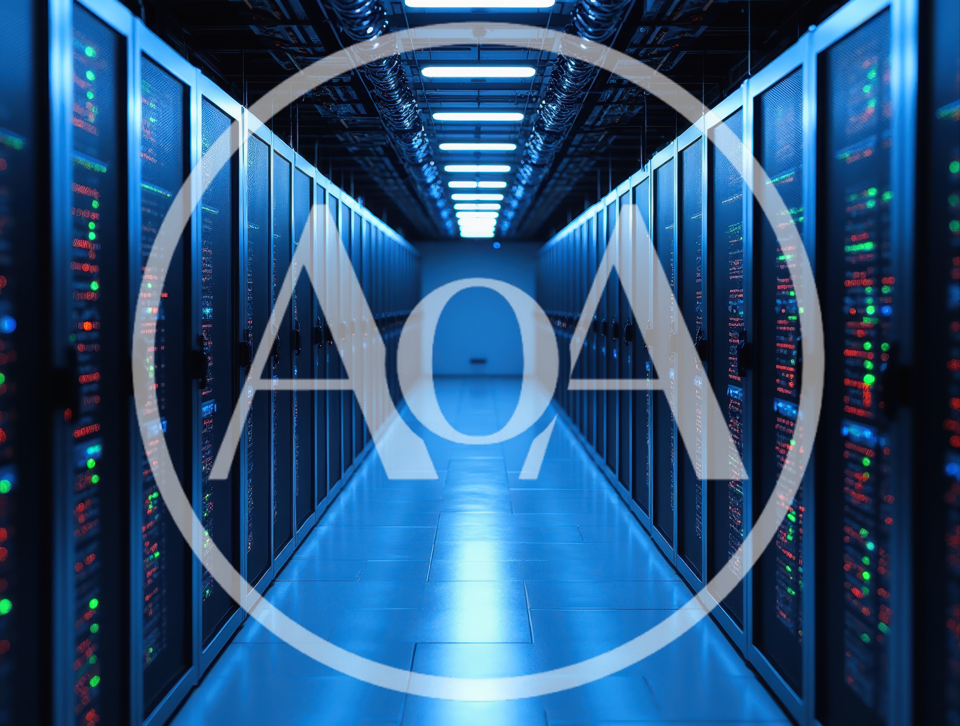 Modern Data Center Server Room Aisle