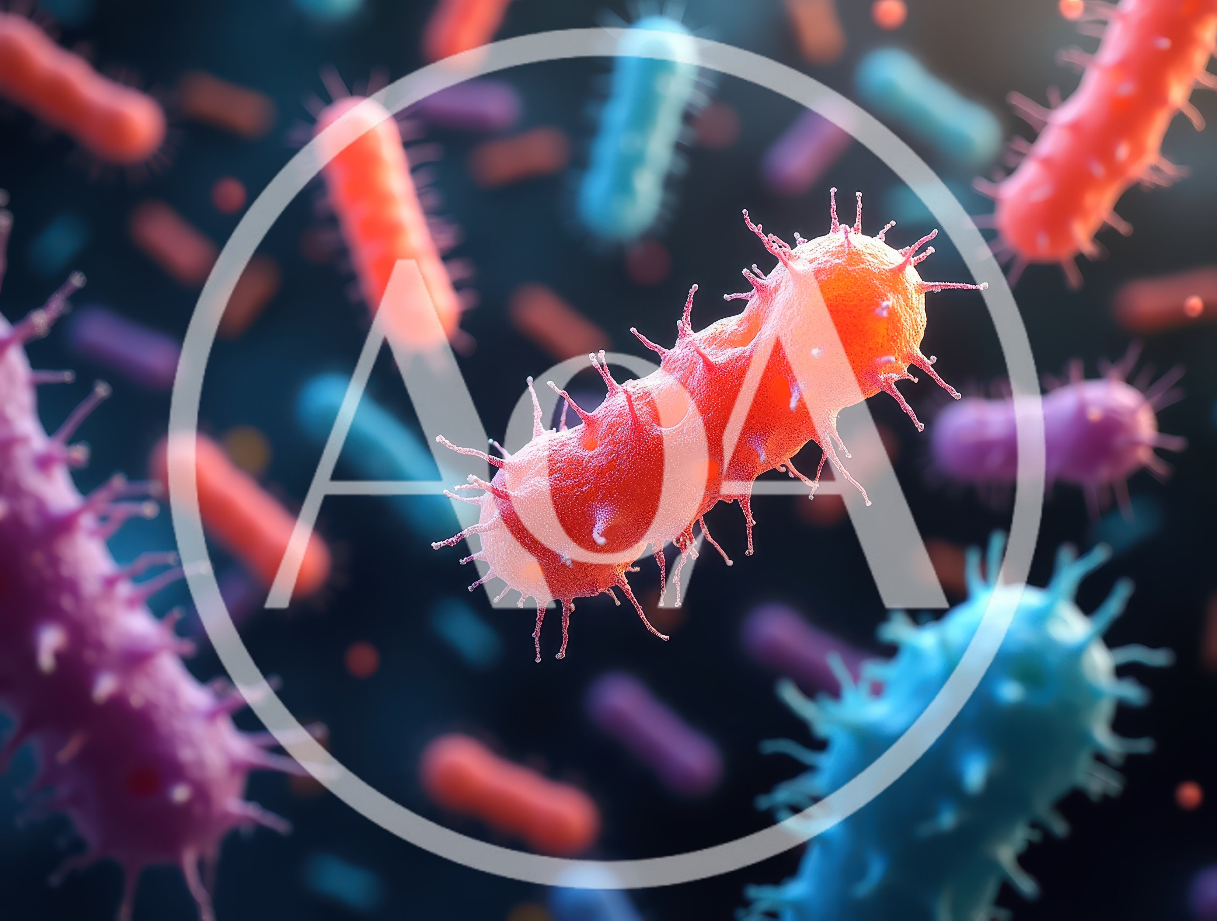 Microscopic View Of Colorful Bacteria And Pathogens
