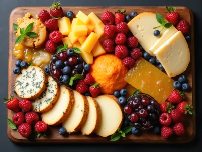 Gourmet Cheese And Fruit Charcuterie Board