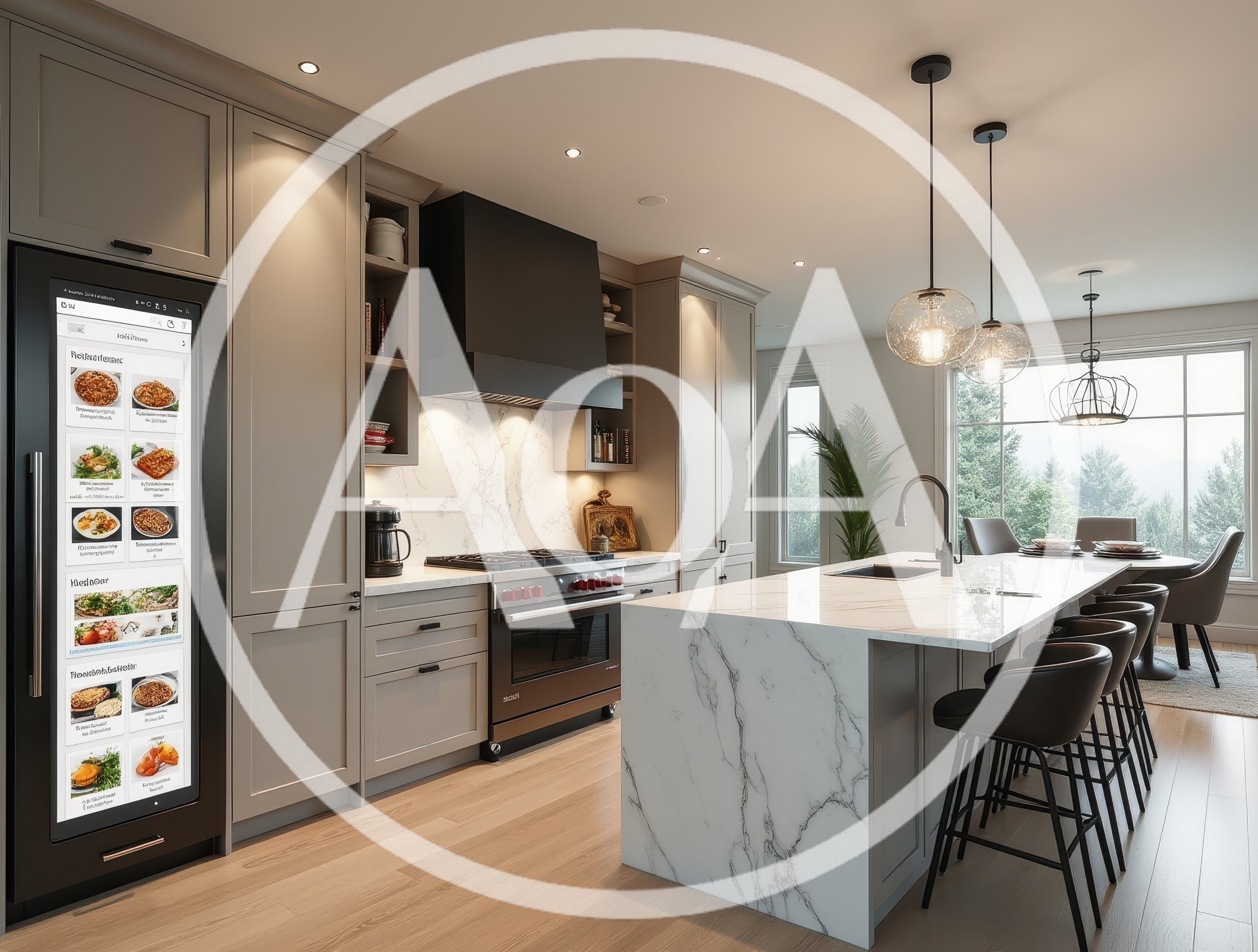 Modern Luxury Kitchen Interior With Marble Island