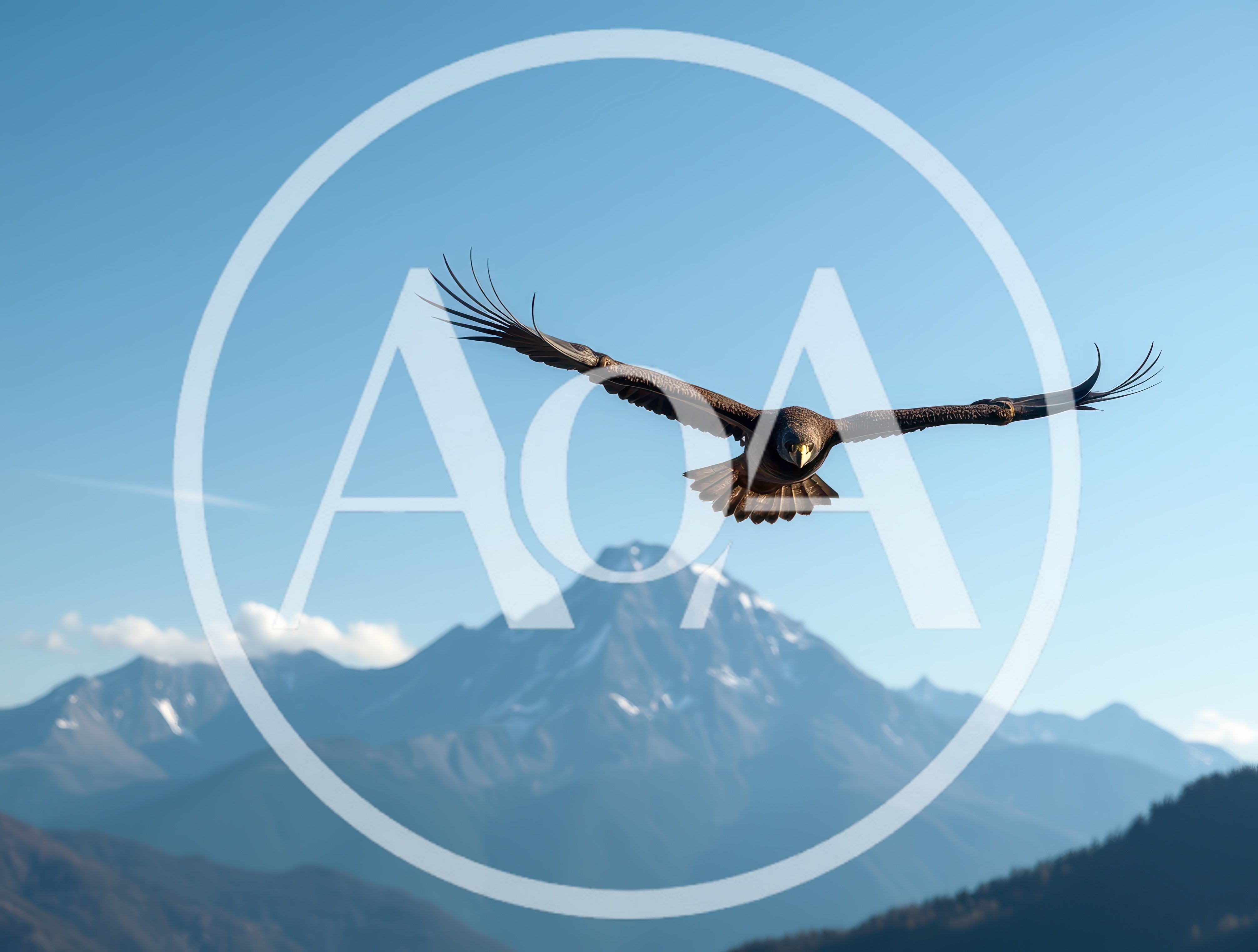 Golden Eagle Flying Over Mountain Range