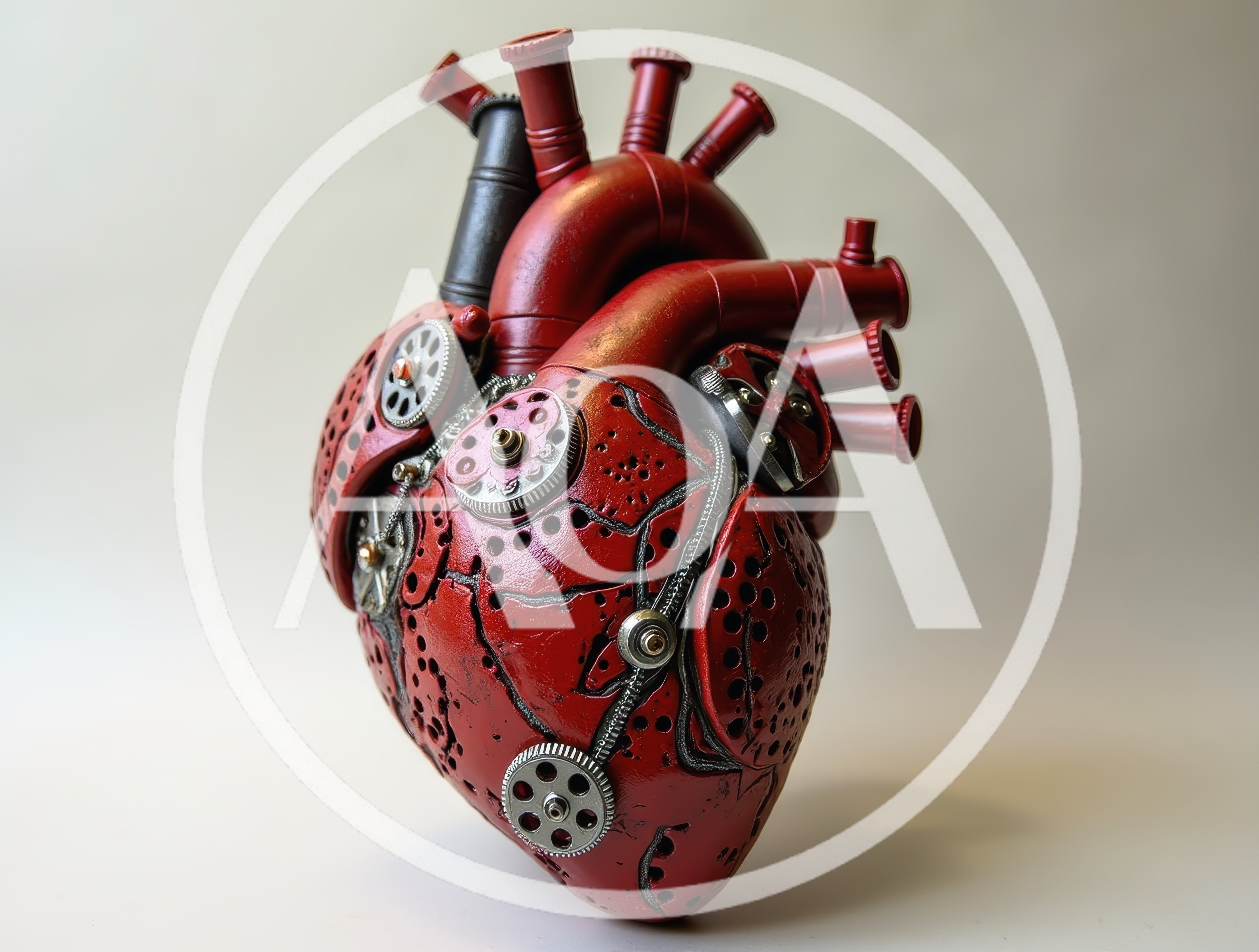 Steampunk Mechanical Heart Sculpture With Gears
