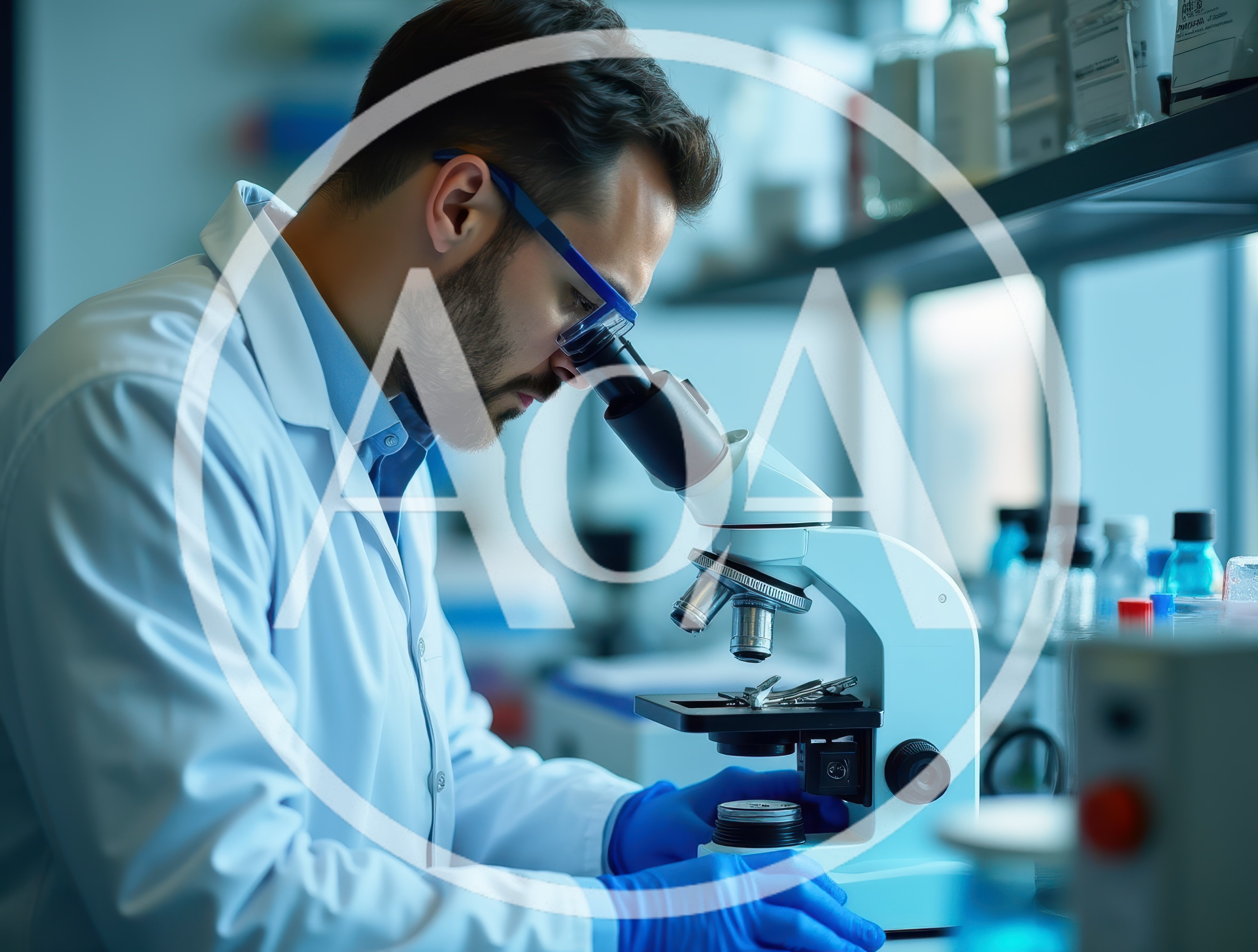 Male Scientist Examining Samples Under Laboratory Microscope