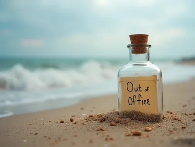 Message In A Bottle With Out Of Office Note