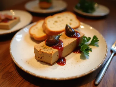 Gourmet Foie Gras Pate Served With Figs And Bread