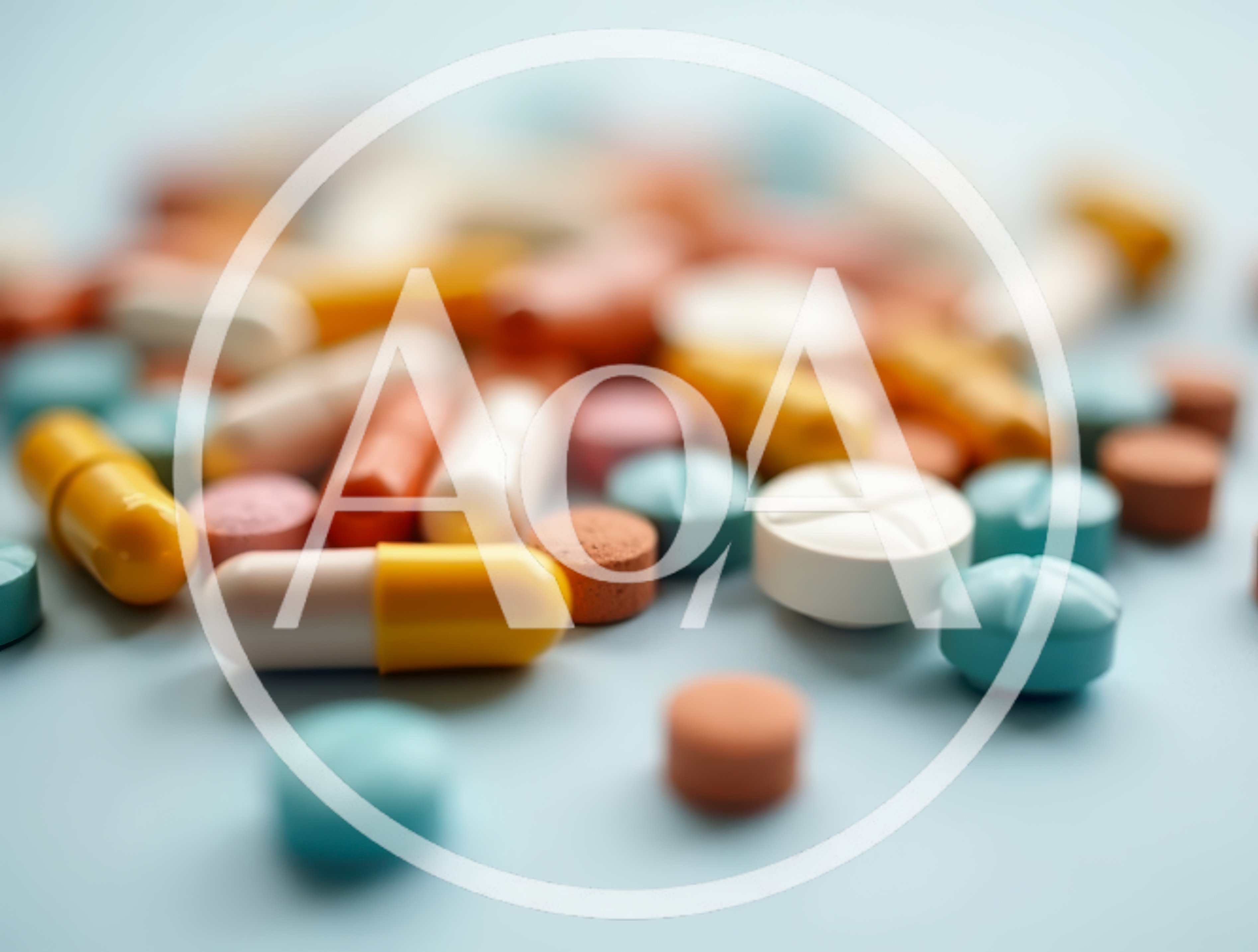 Assorted Pharmaceutical Pills and Capsules on Blue Background