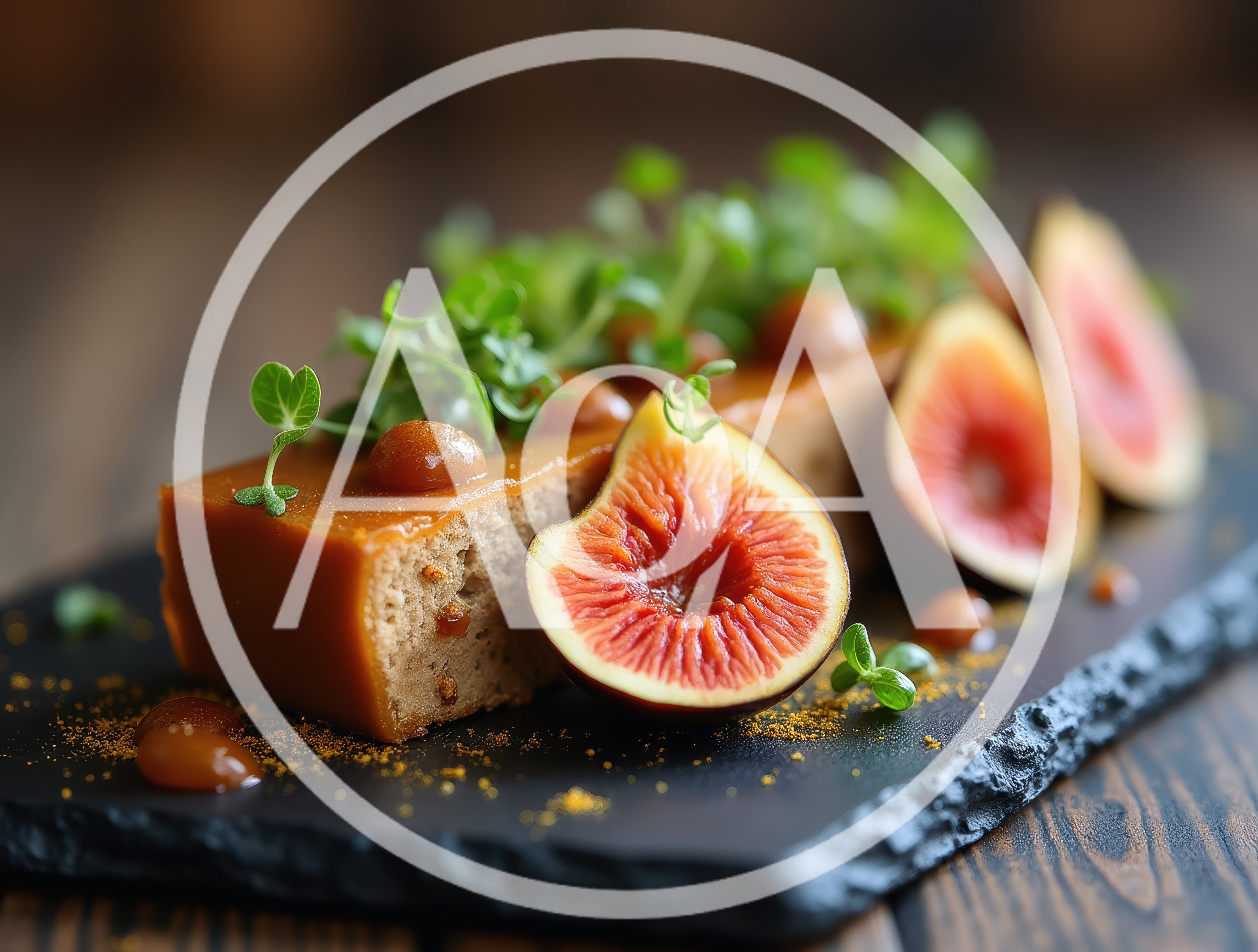 Gourmet Pate With Fresh Figs And Microgreens