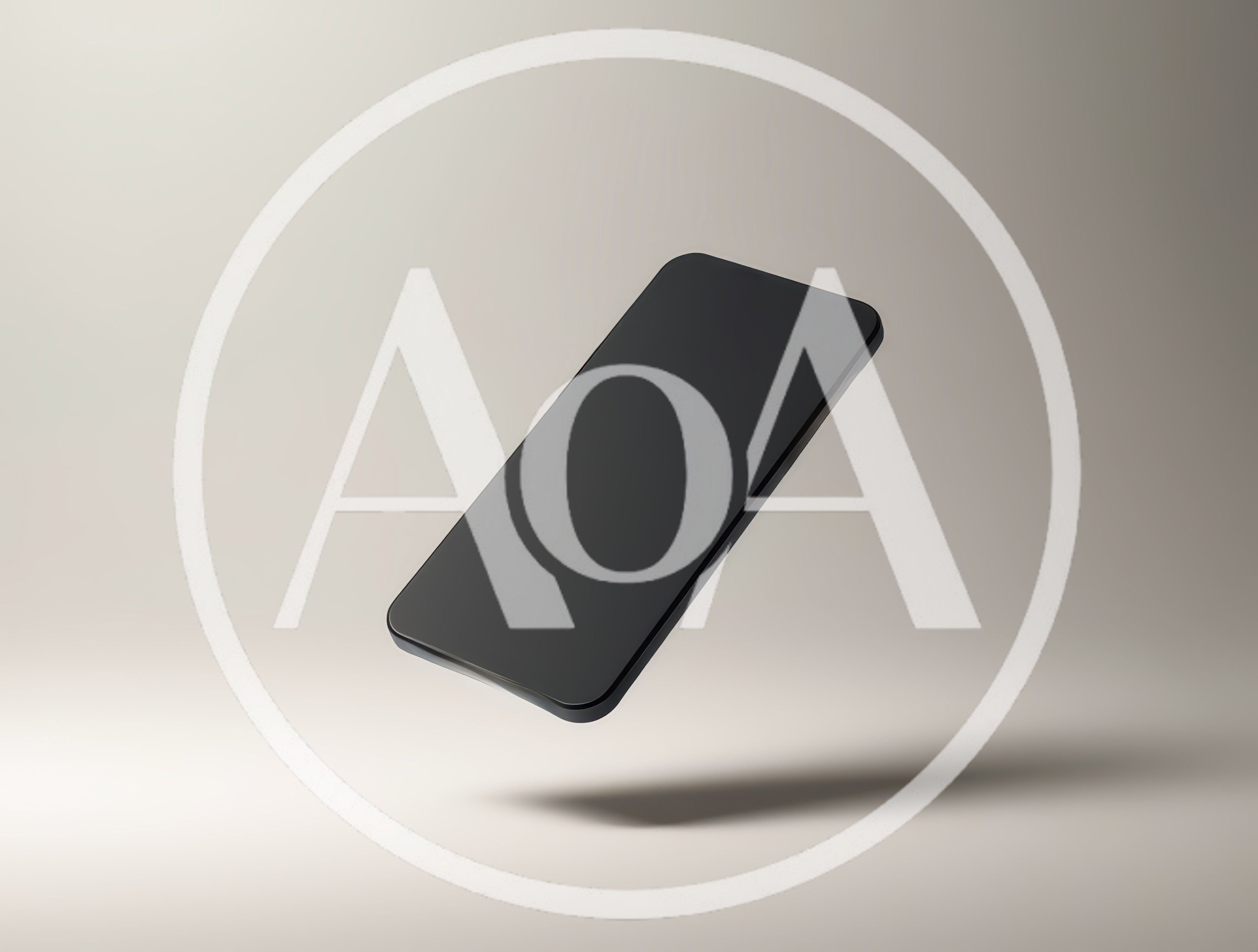 Floating Black Smartphone Mockup on Neutral Background