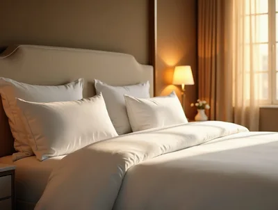 Cozy Bedroom Interior With Soft Morning Sunlight
