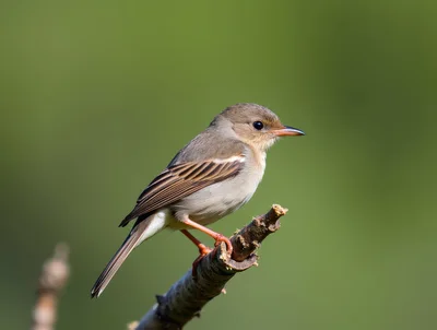 Small Brown Flycatcher Perched on a Branch