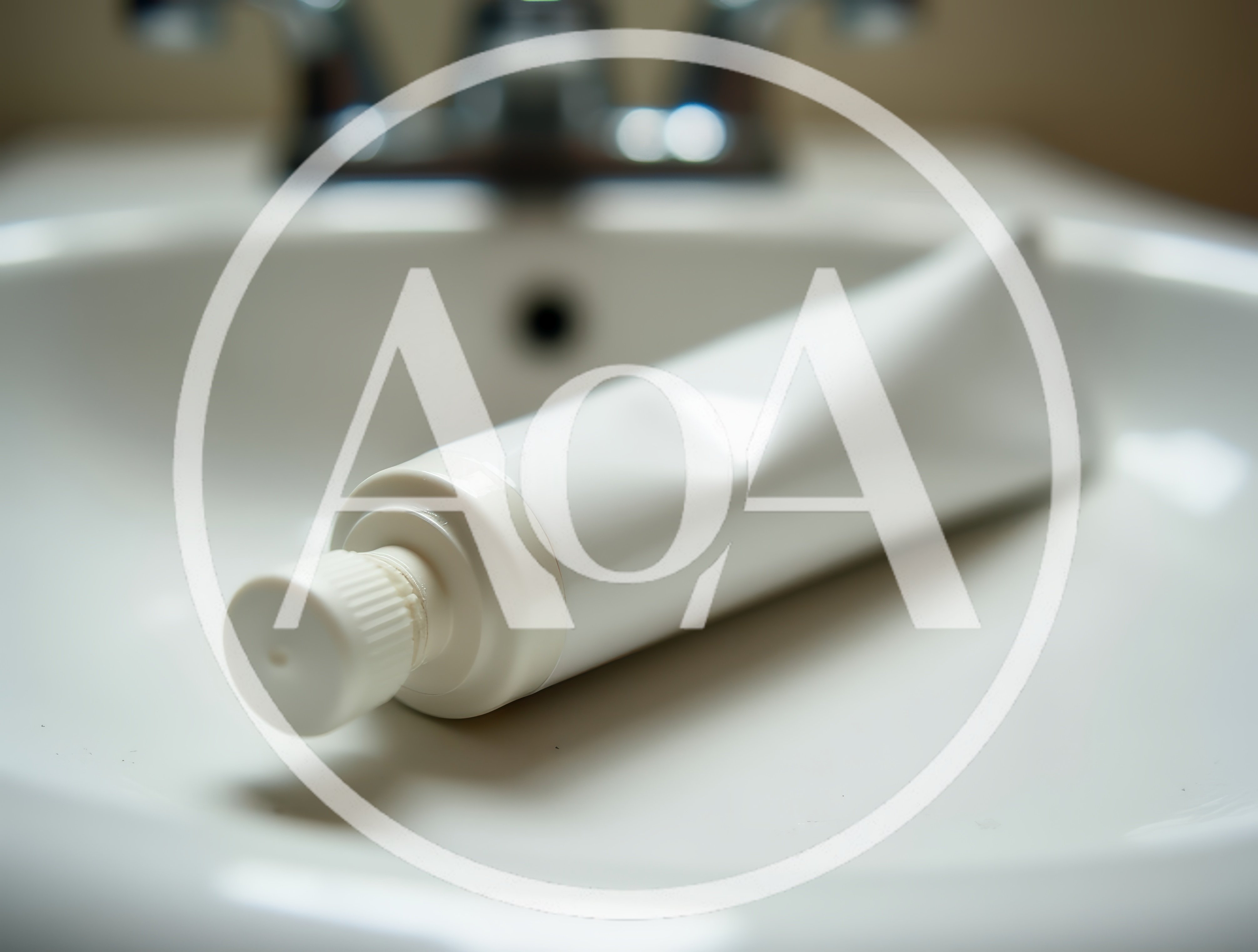Blank White Toothpaste Tube In Bathroom Sink