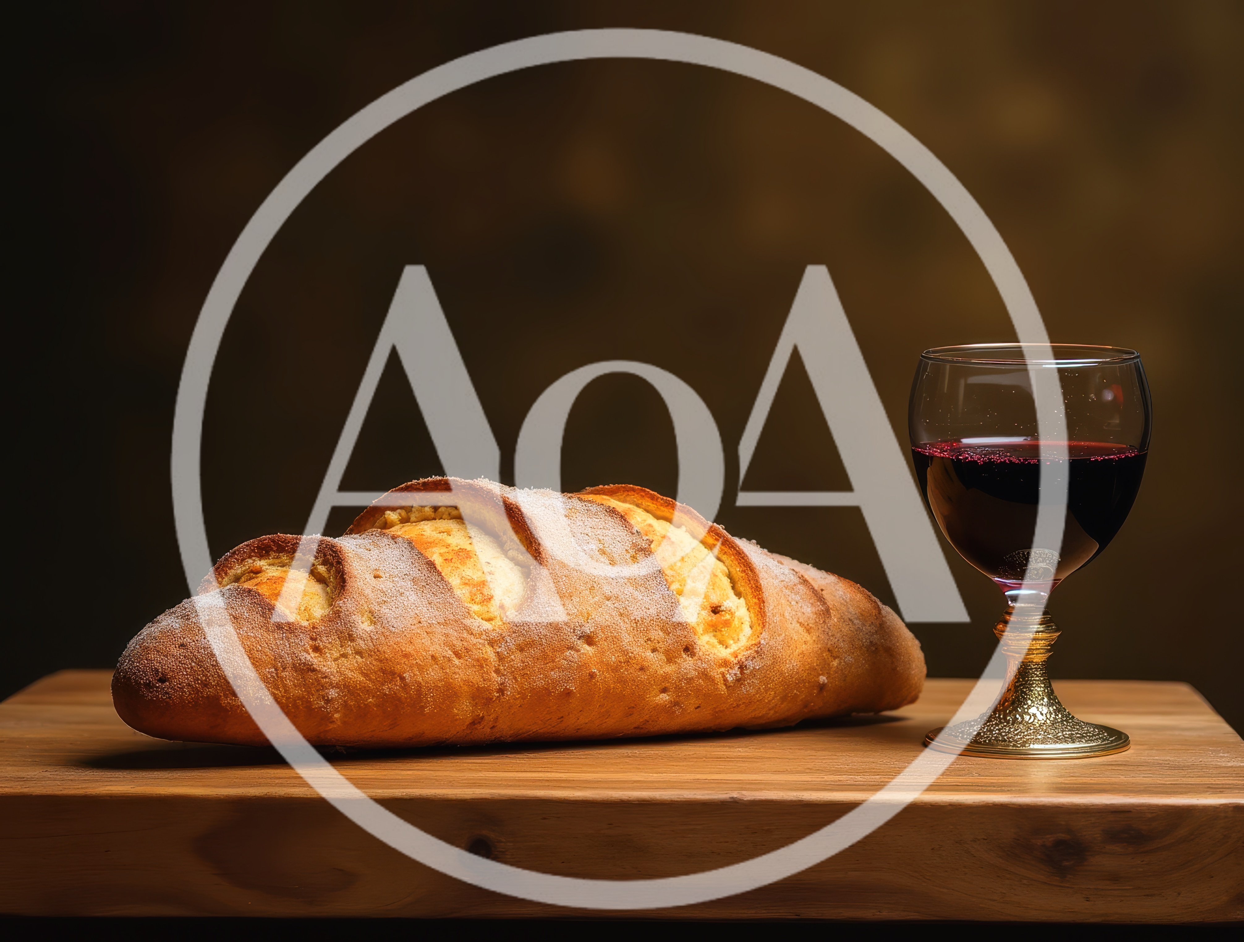 Loaf of Bread and Chalice of Red Wine