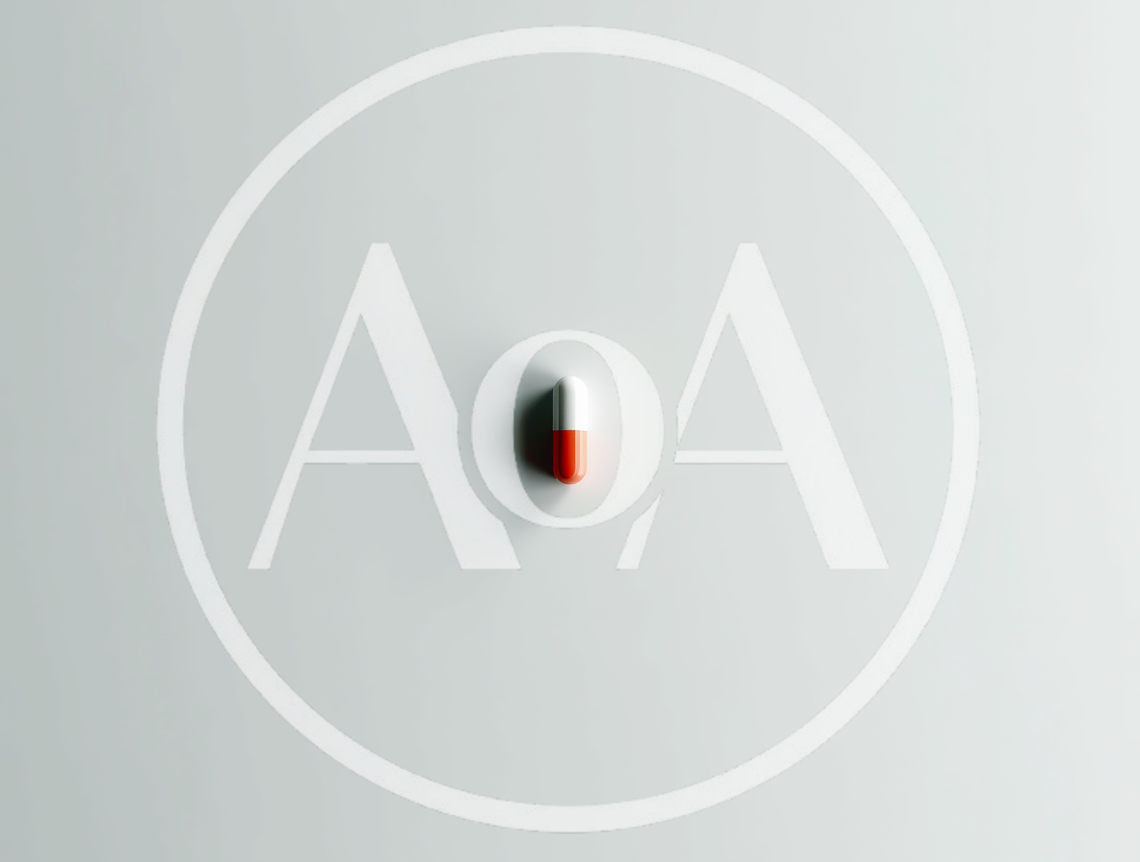 Single Red And White Medical Capsule On White Background