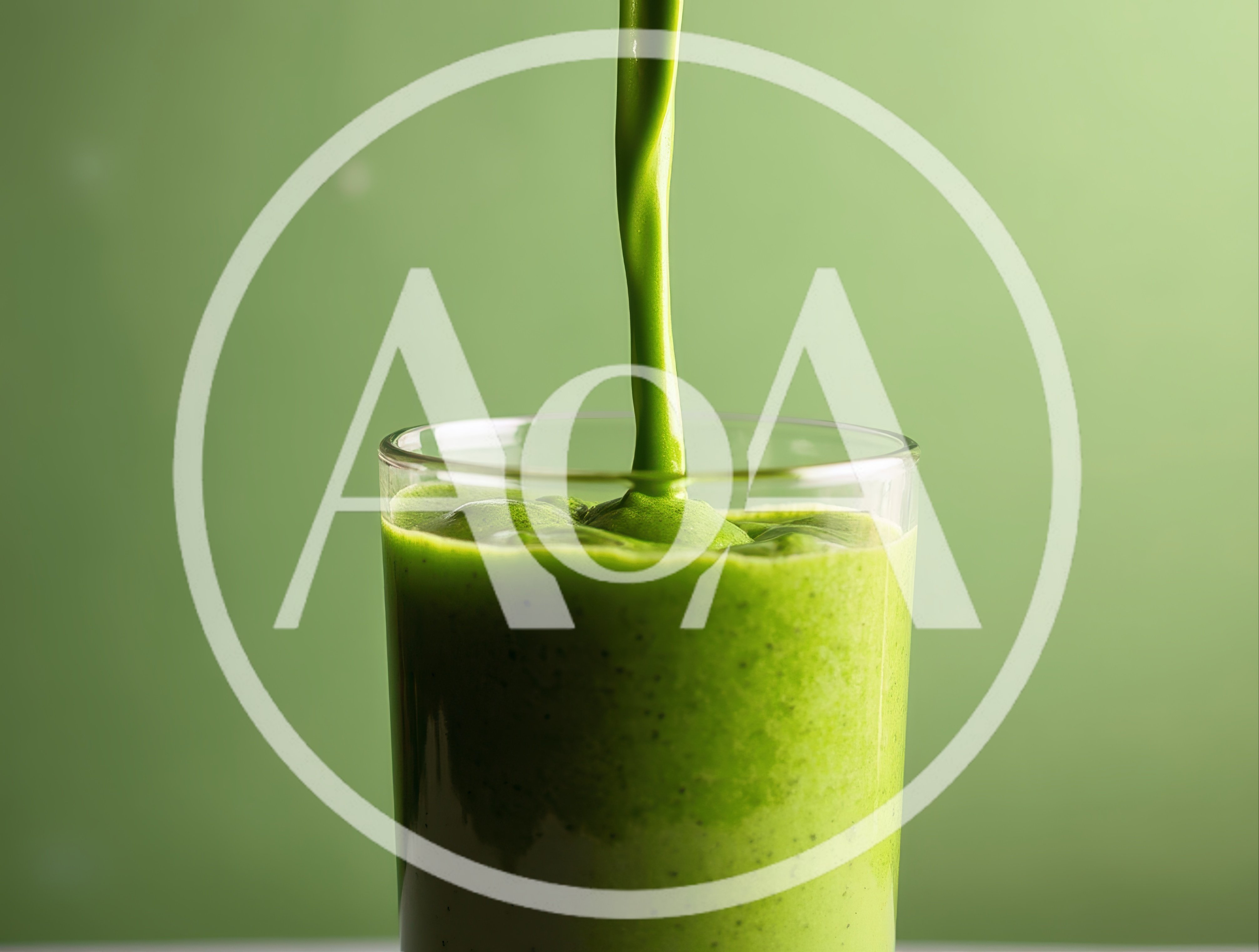 Green Smoothie Being Poured Into A Glass