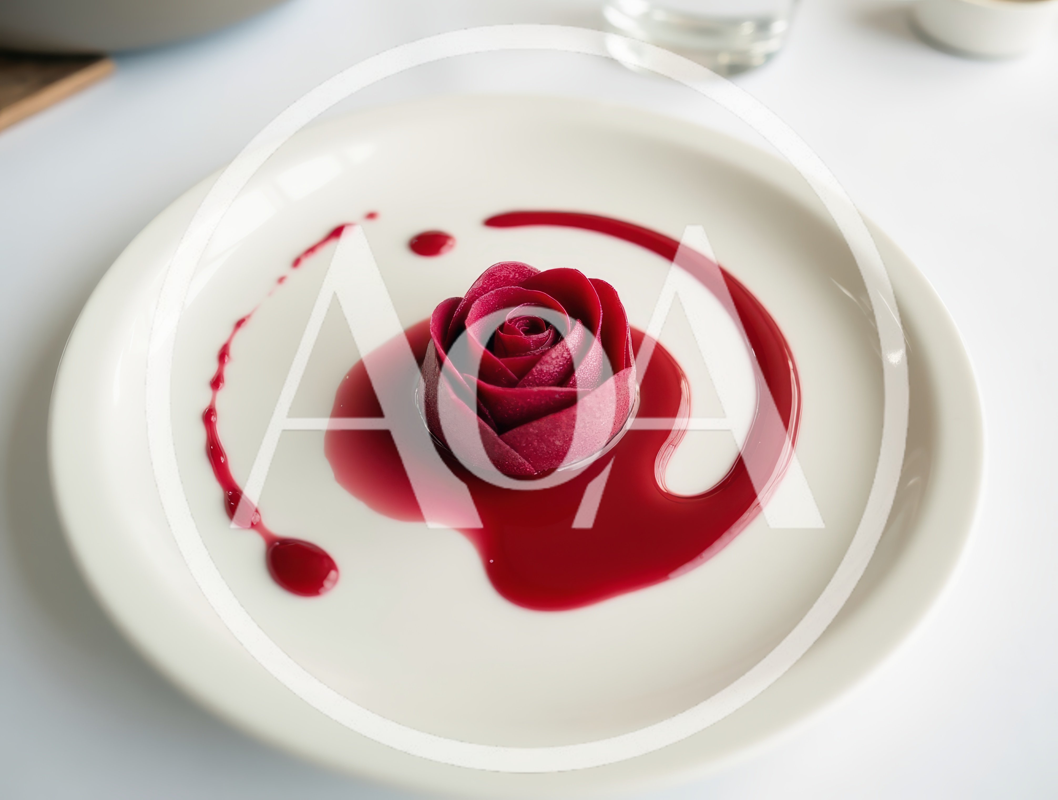 Gourmet Beet Rose Plated With Red Berry Coulis