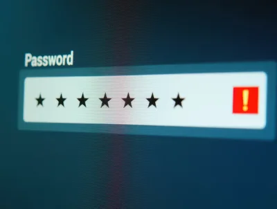 Password Input Field With Error Warning Icon