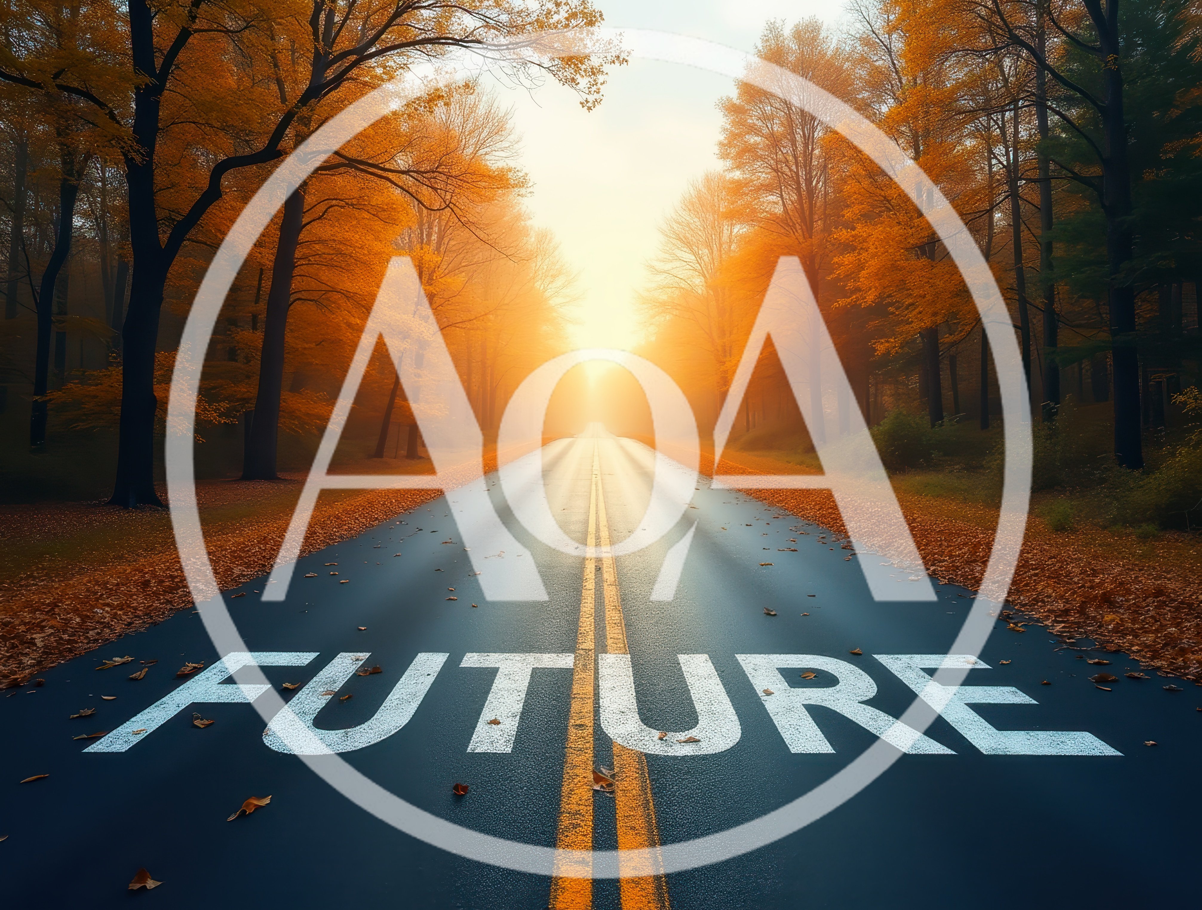 Future Word Painted On An Autumn Forest Road