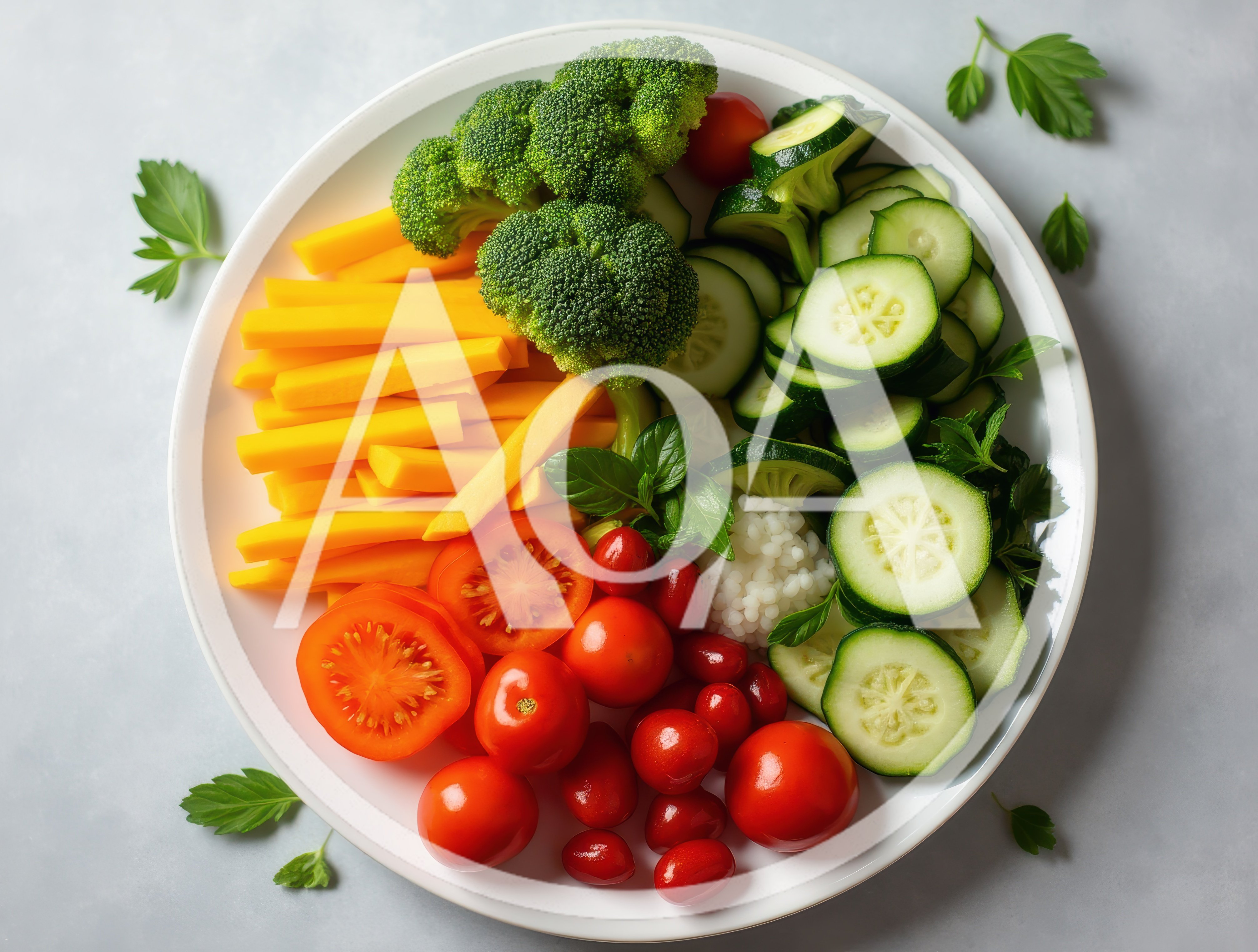 Fresh Vegetable Platter With Broccoli Cucumber And Tomatoes