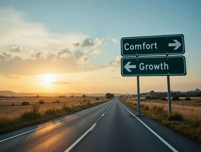 Road Sign Pointing Towards Comfort And Growth