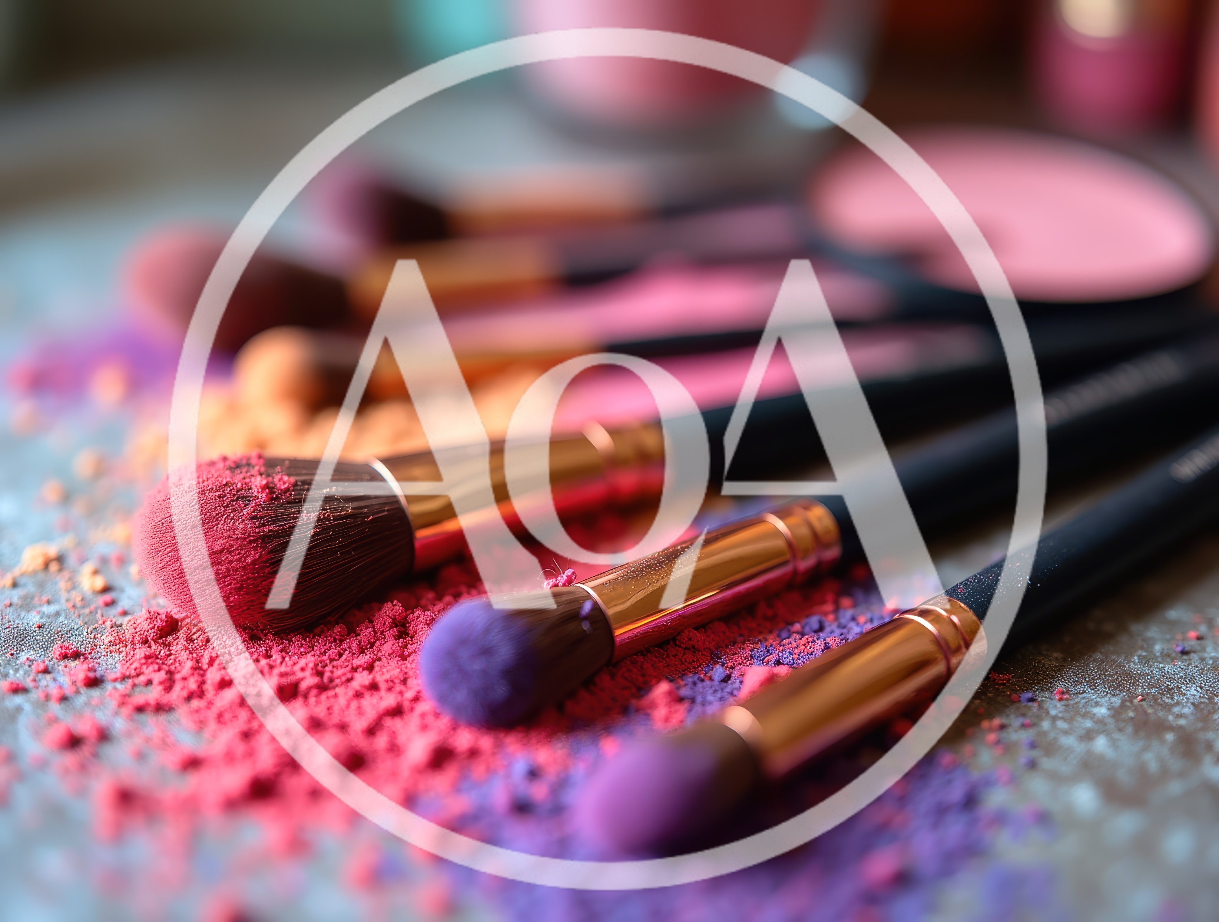 Professional Makeup Brushes With Loose Cosmetic Powder