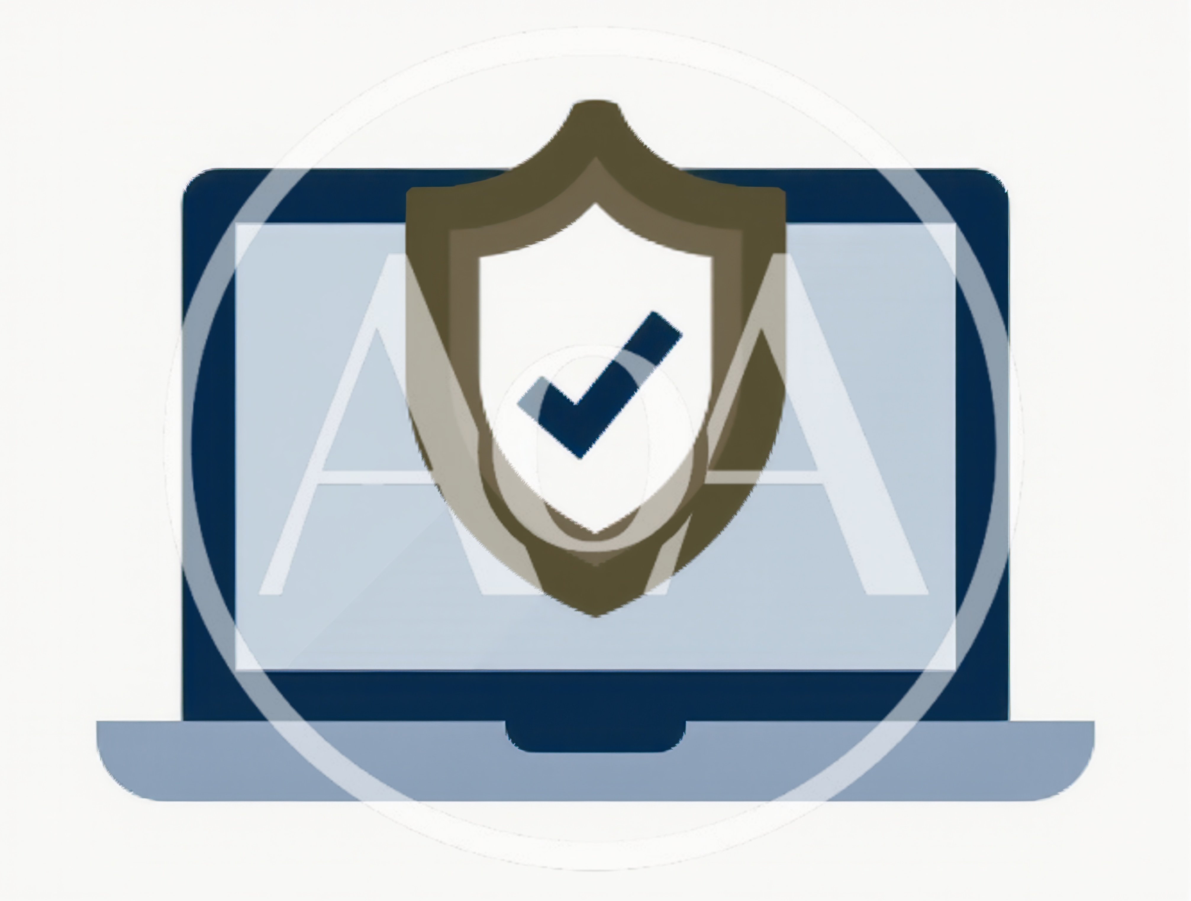 Digital Security Shield Icon On Laptop Screen