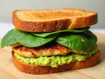 Grilled Chicken Sandwich With Avocado And Spinach