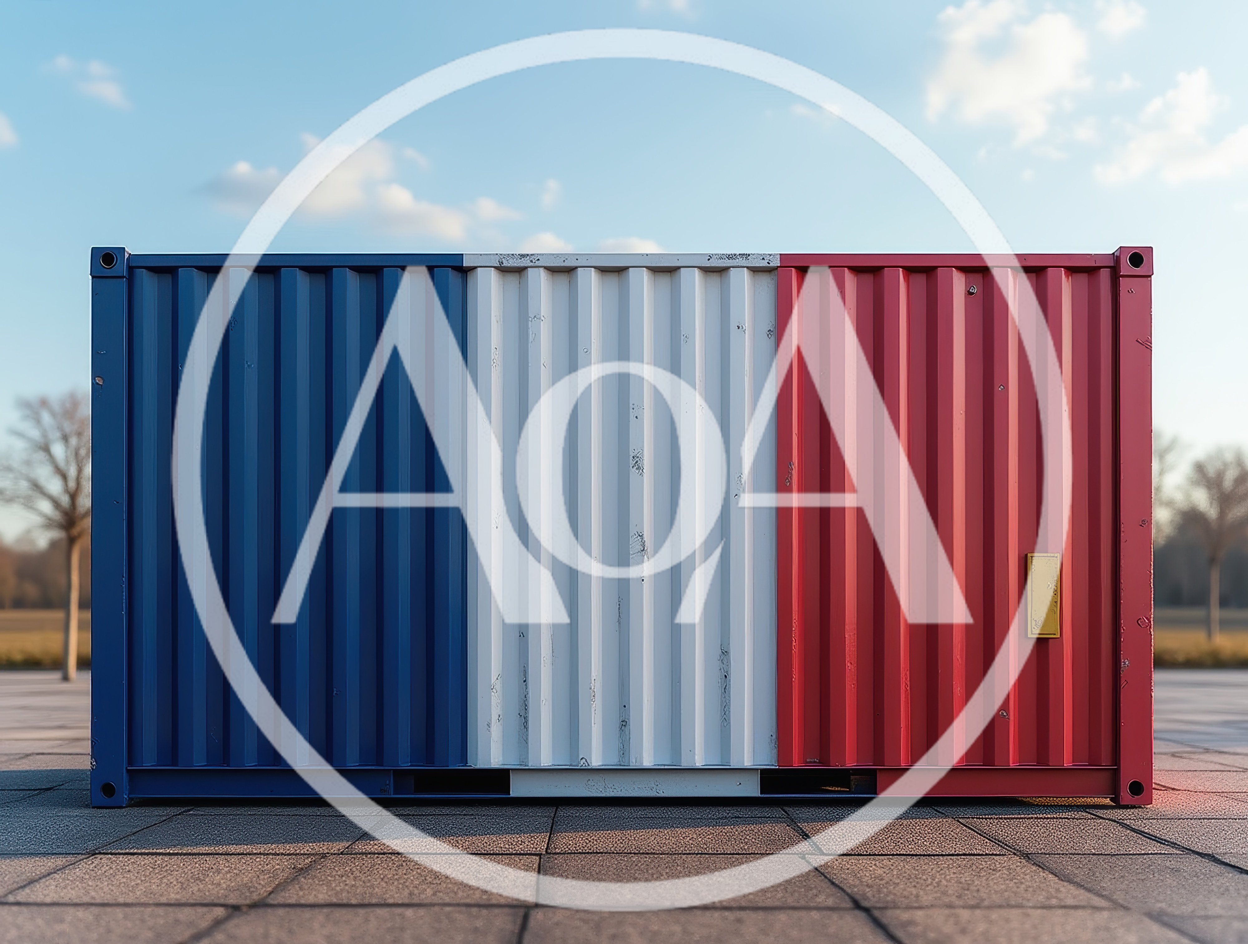 Shipping Container Painted With The French Flag