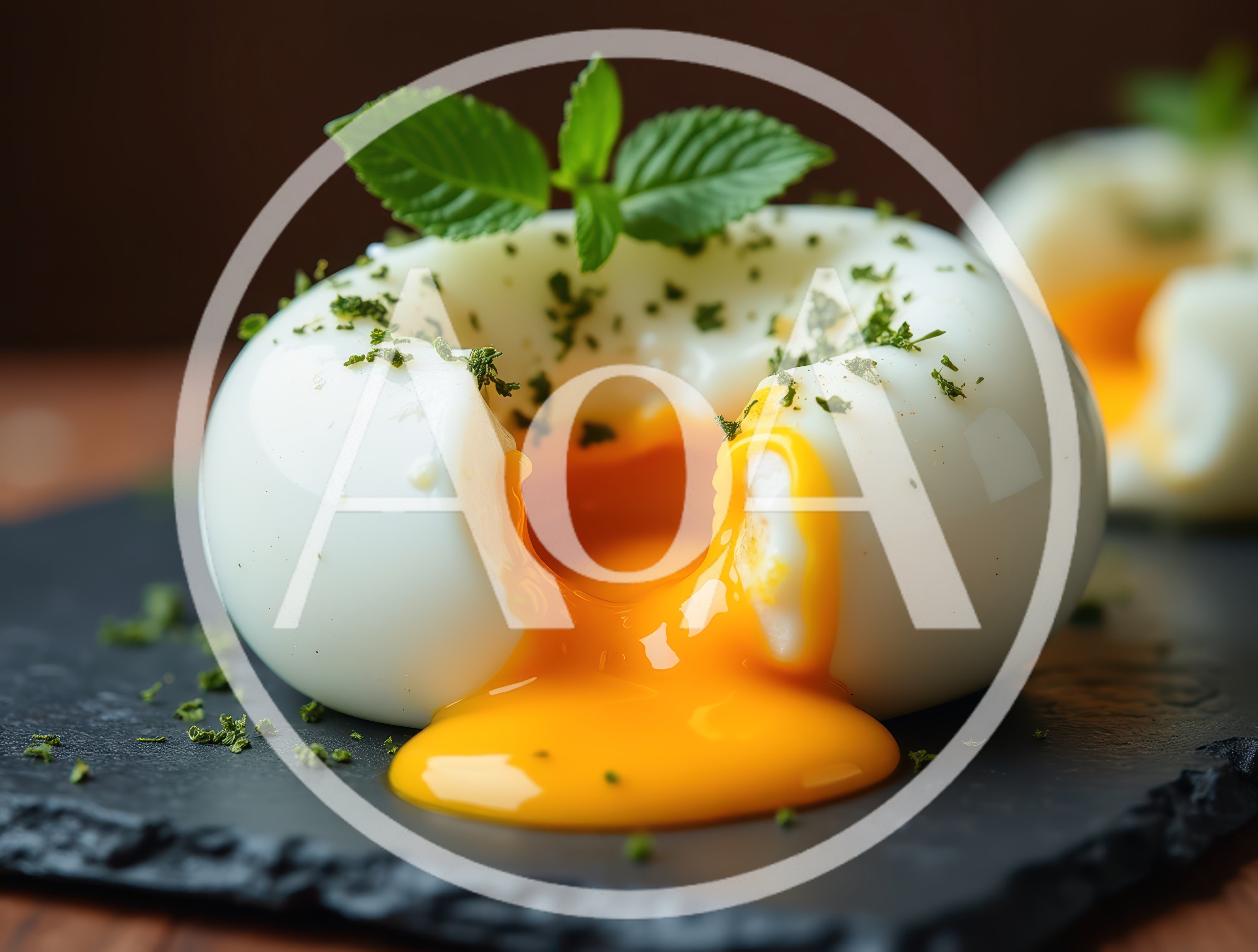 Soft Boiled Egg With Runny Yolk On Slate