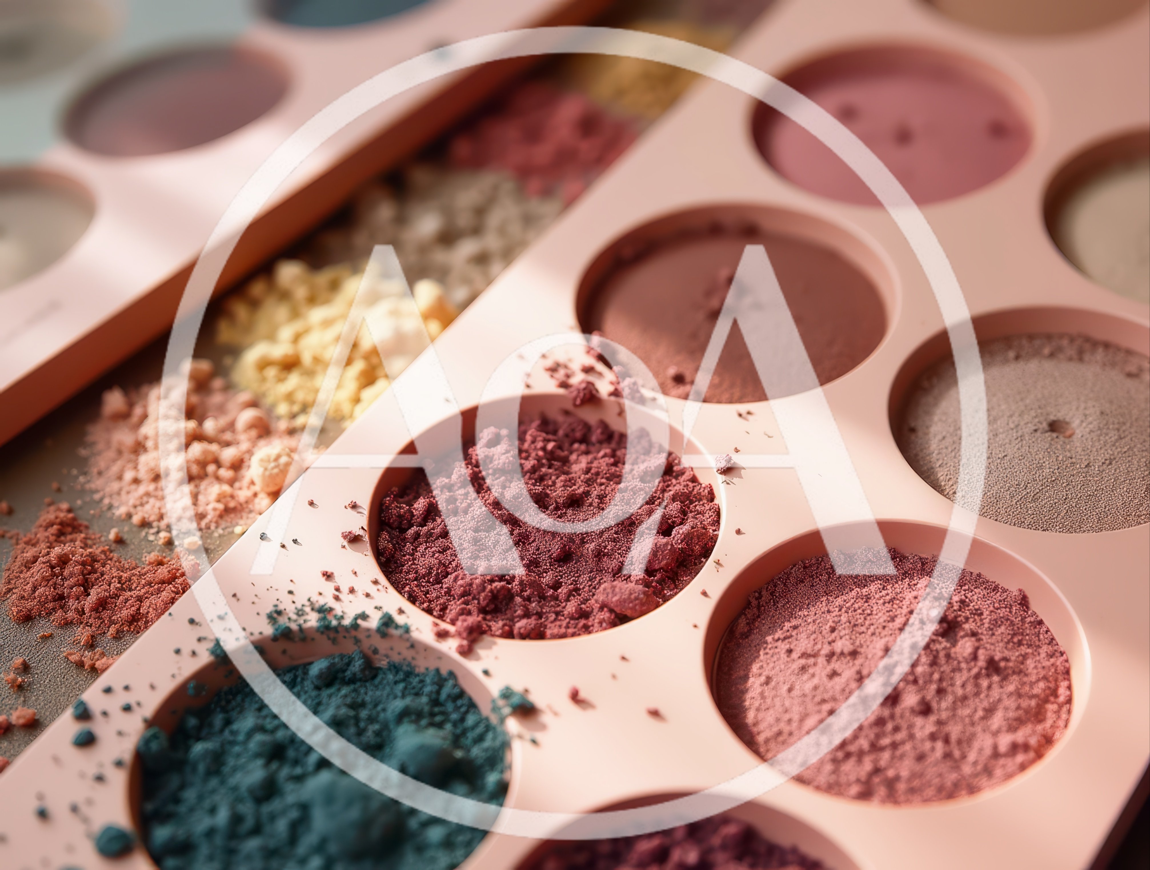 Close Up Of Colorful Cosmetic Eyeshadow Palette