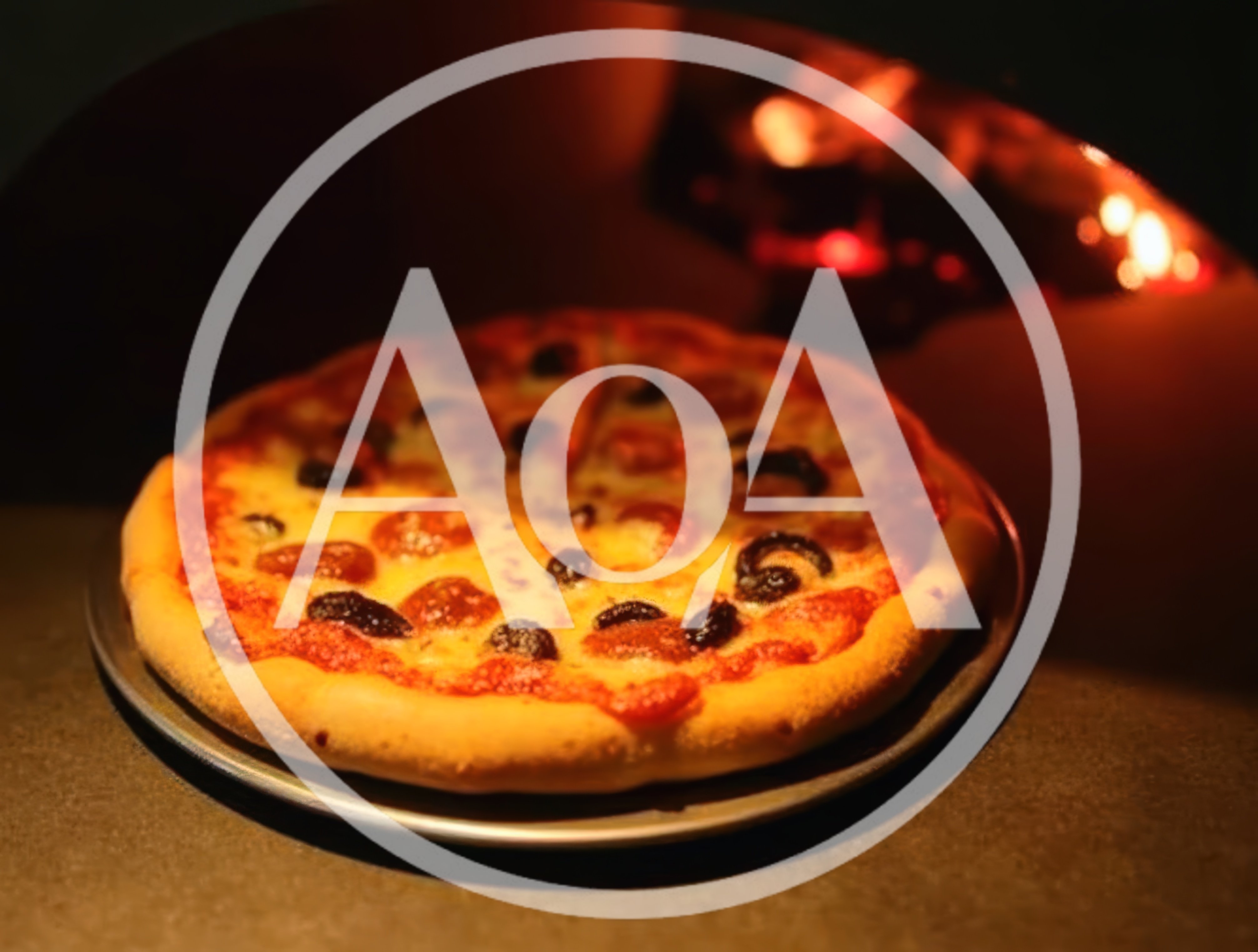 Pepperoni Pizza Baking Inside A Wood Fired Oven