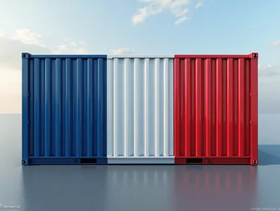 Shipping Container Painted Like The French Flag