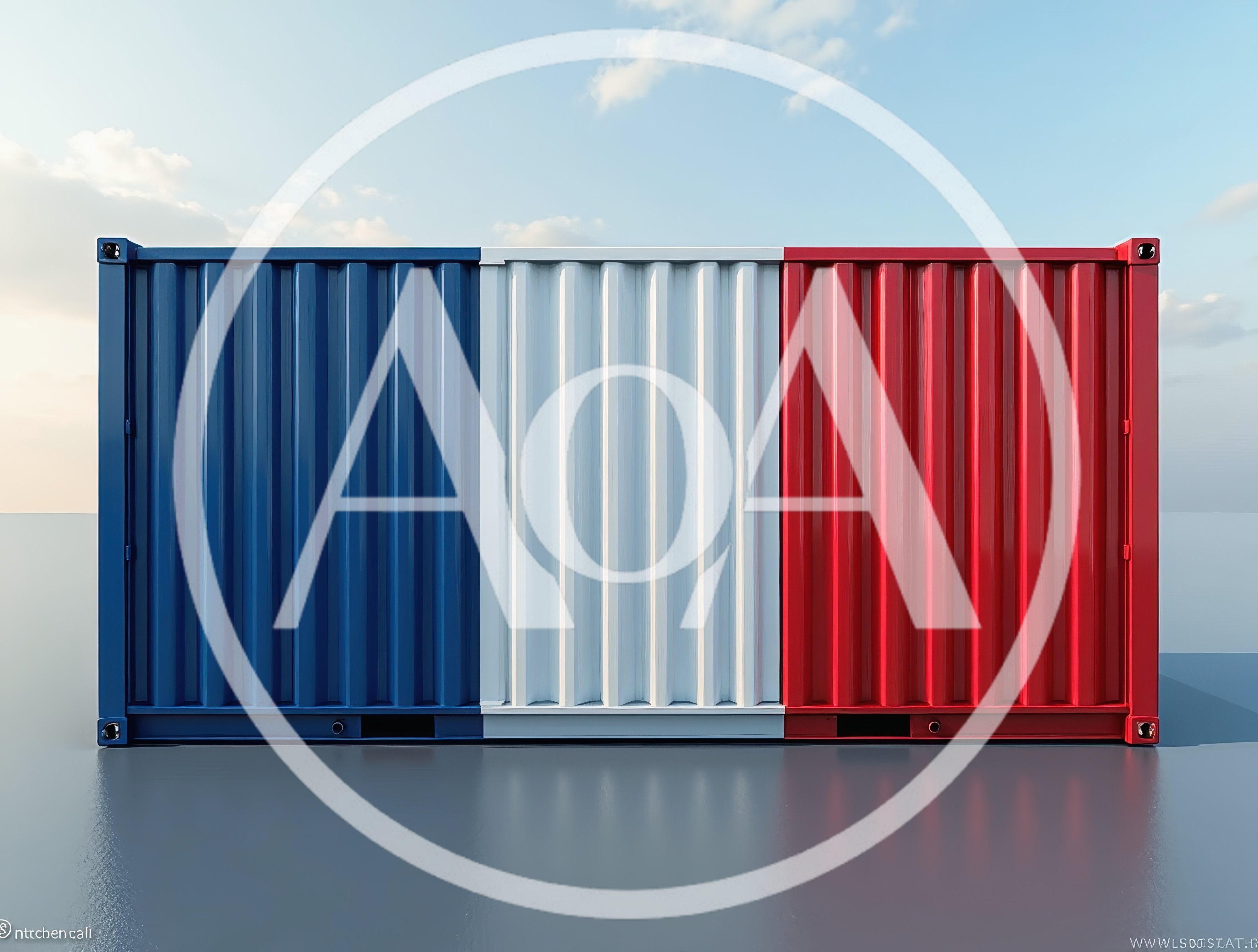 Shipping Container Painted Like The French Flag
