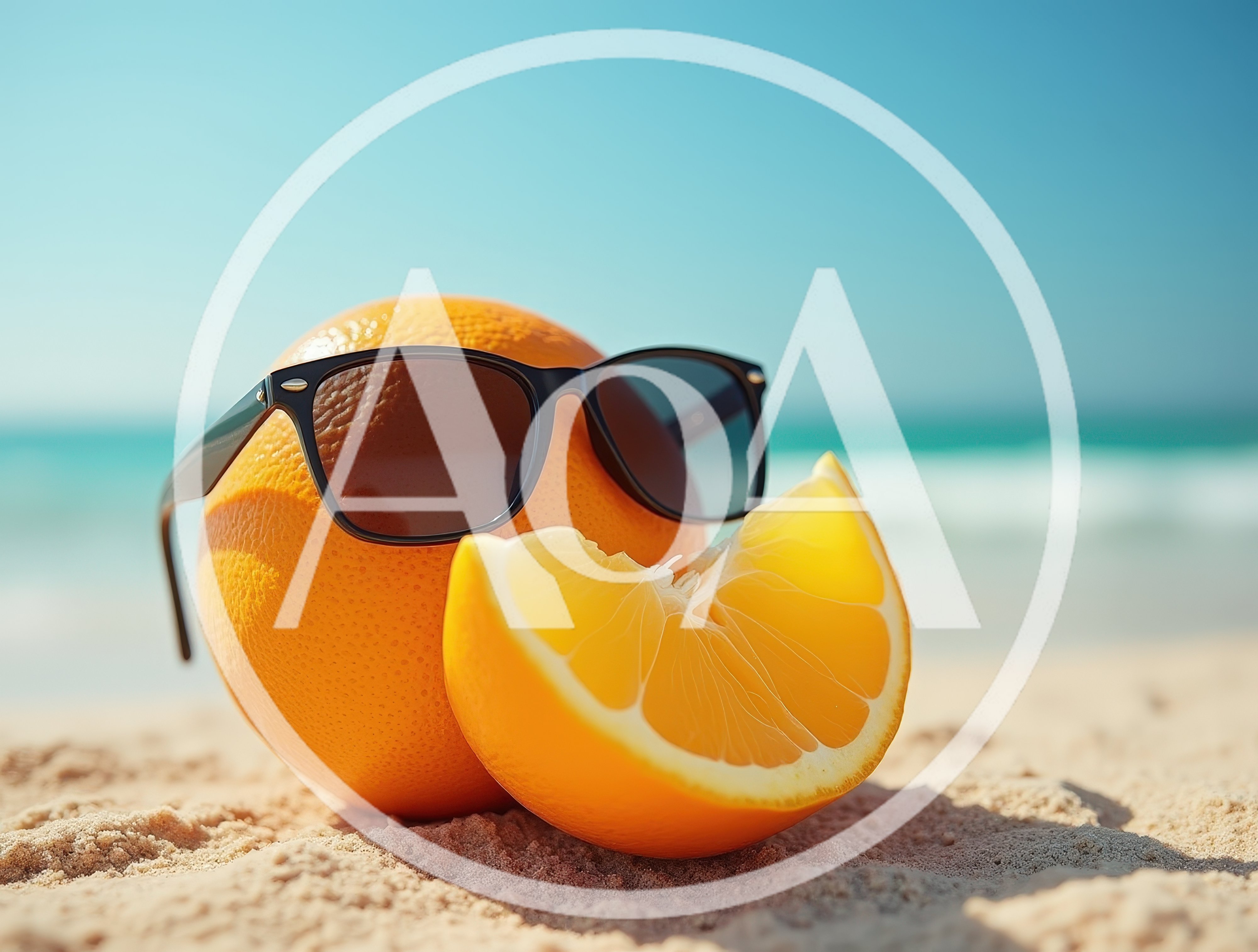 Orange Wearing Sunglasses On A Sunny Beach