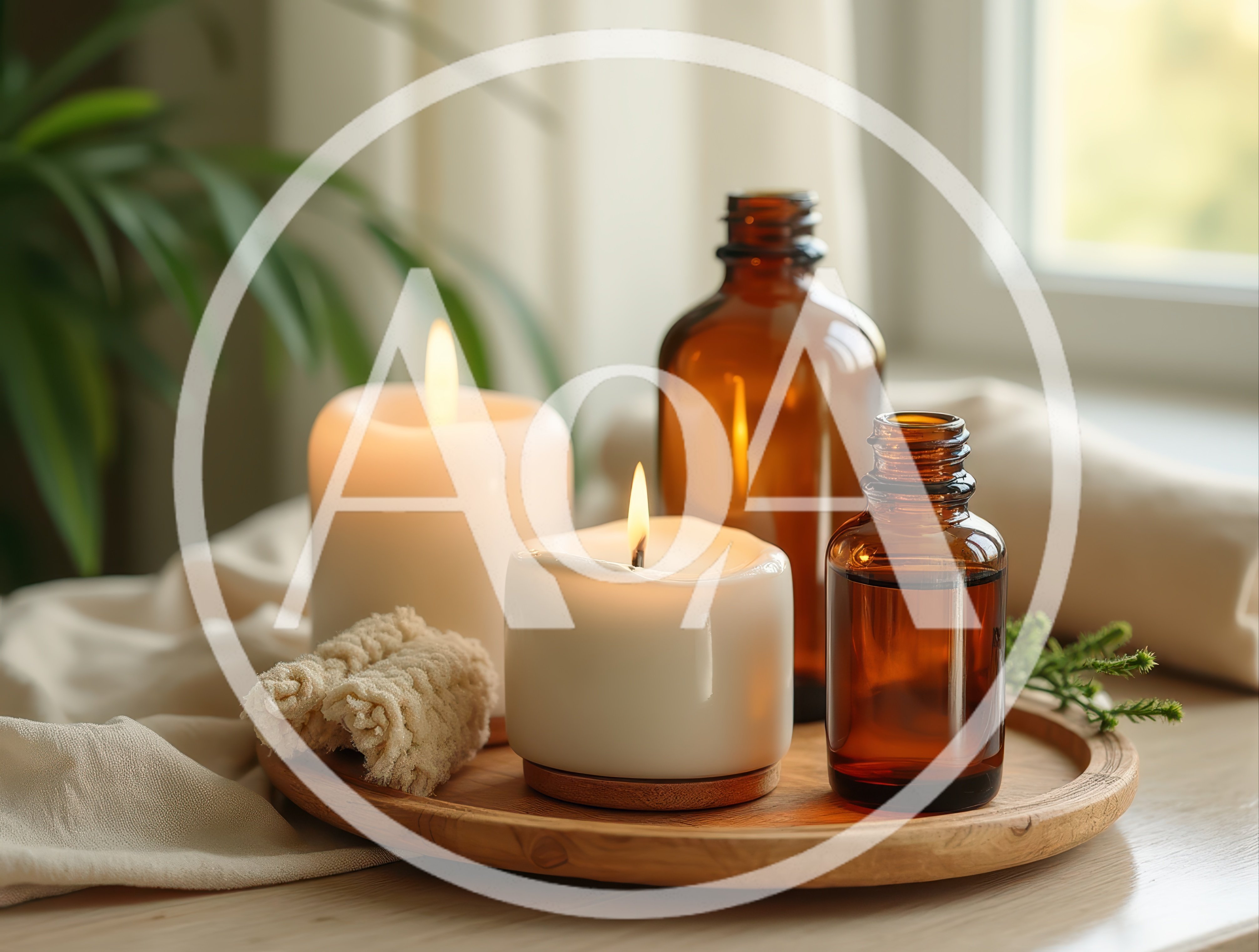 Spa Still Life With Candles And Essential Oils
