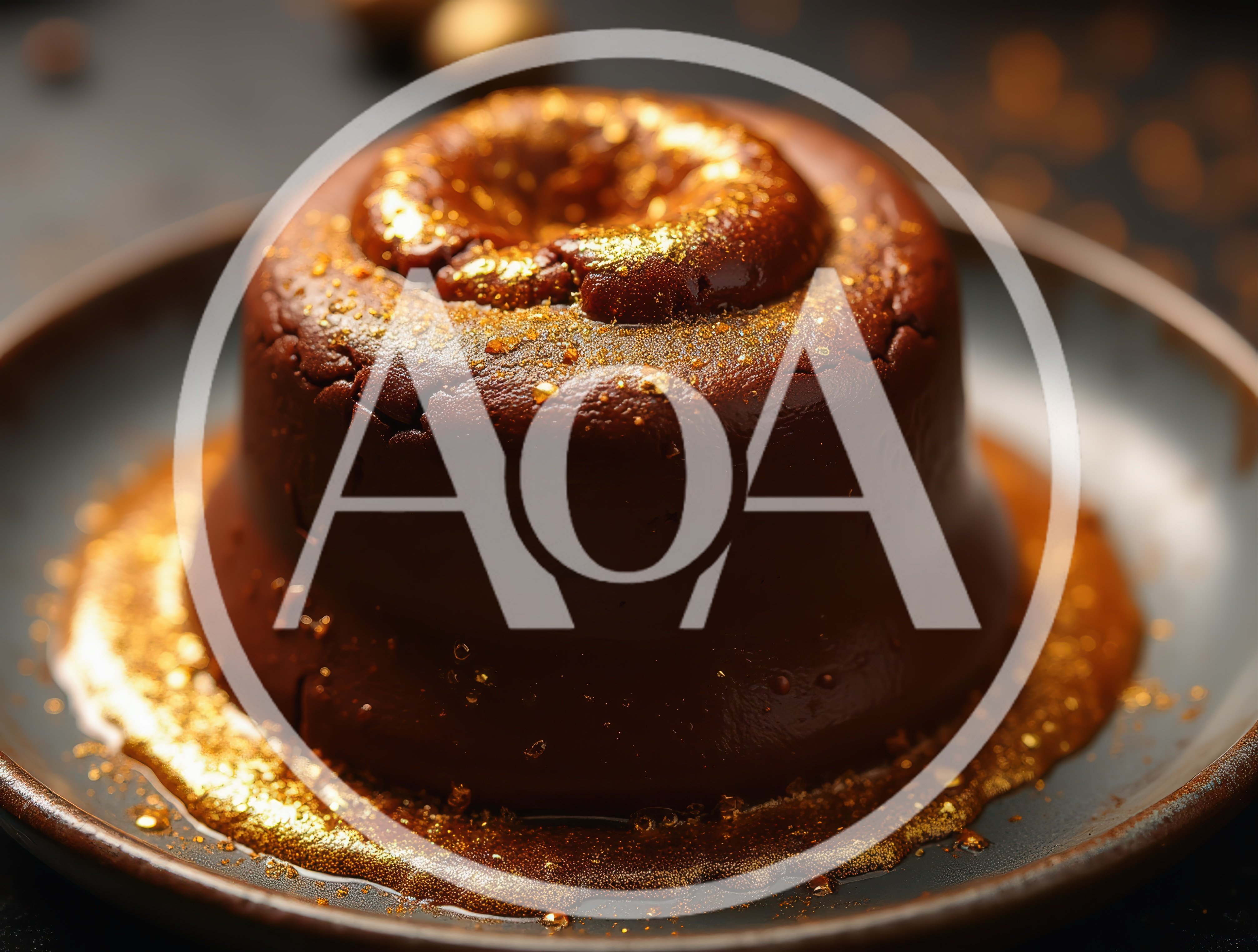 Gourmet Chocolate Lava Cake With Edible Gold Dust
