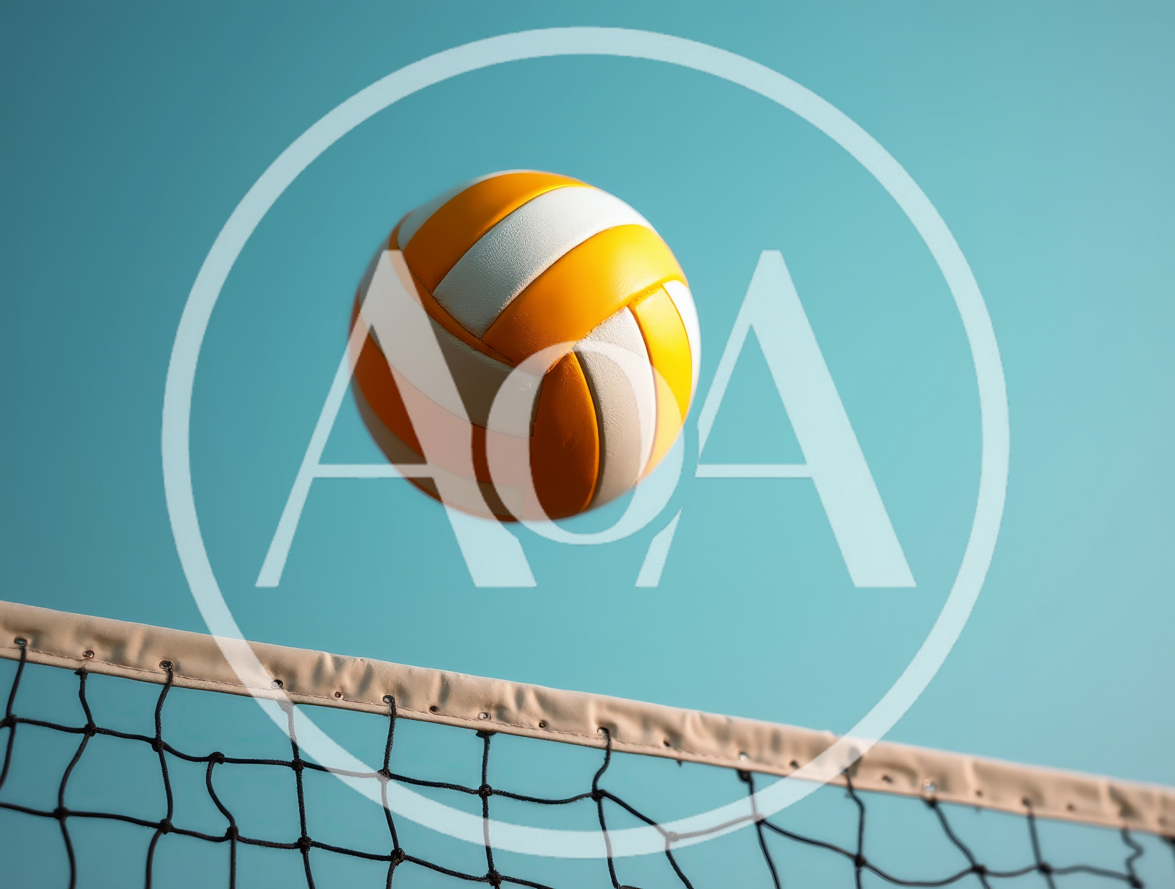 Volleyball Flying Over The Net