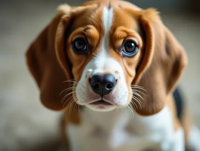 Close Up Portrait Of A Beagle Puppy