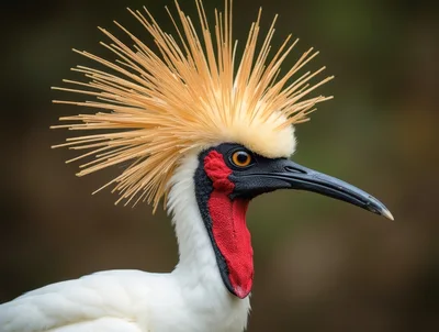 Close Up Portrait Of A White Crested Bird