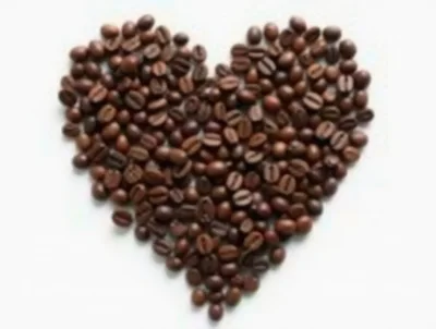 Heart Shape Formed By Roasted Coffee Beans