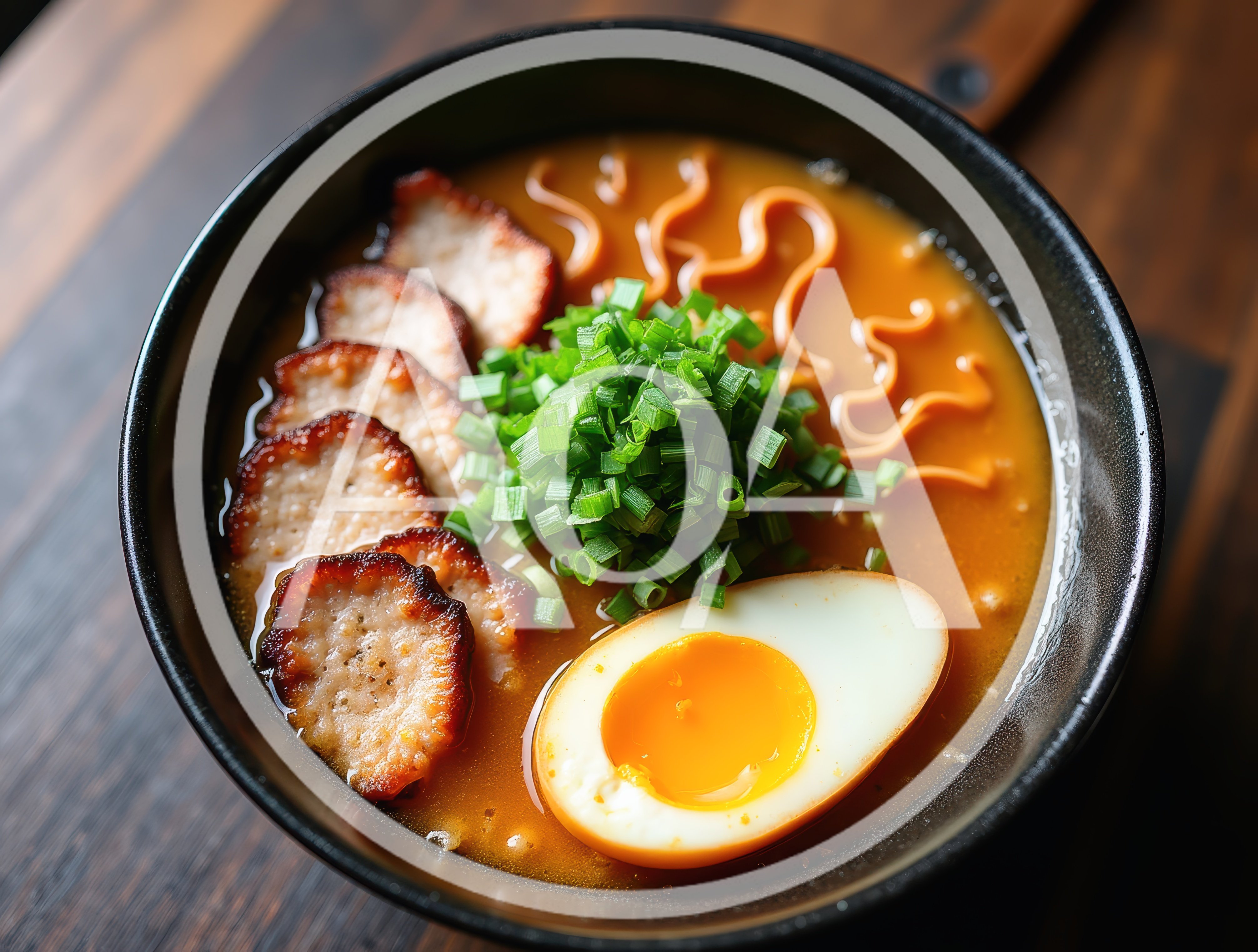 Bowl Of Spicy Ramen With Pork And Egg