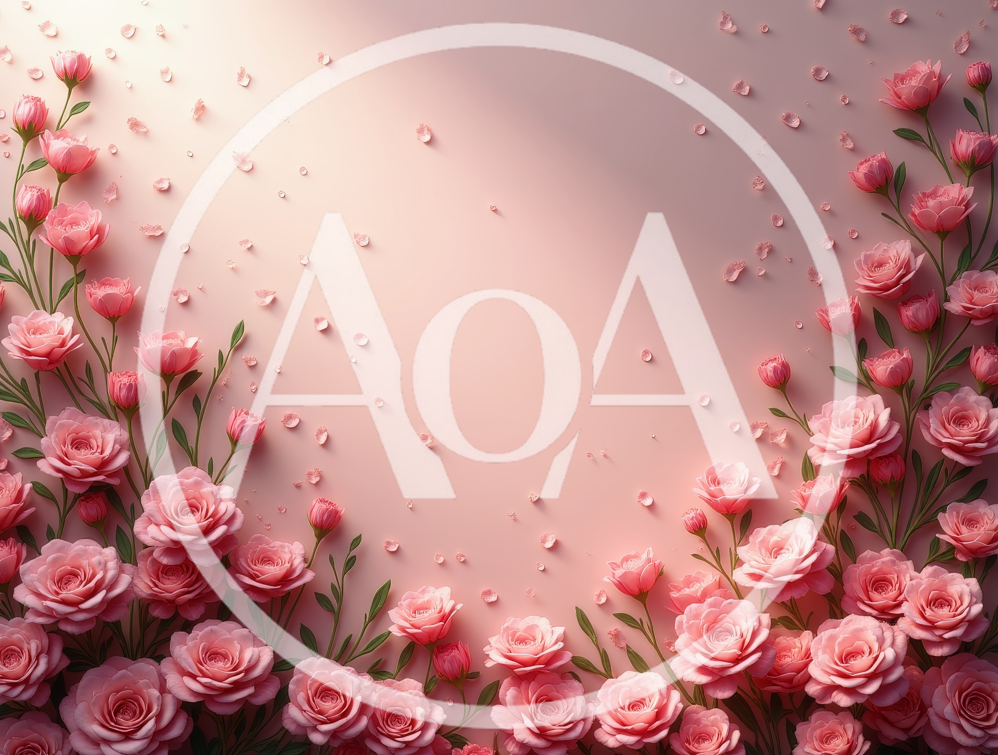 Pink Rose Floral Border Background