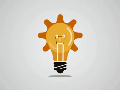 Creative Light Bulb Gear Icon Illustration