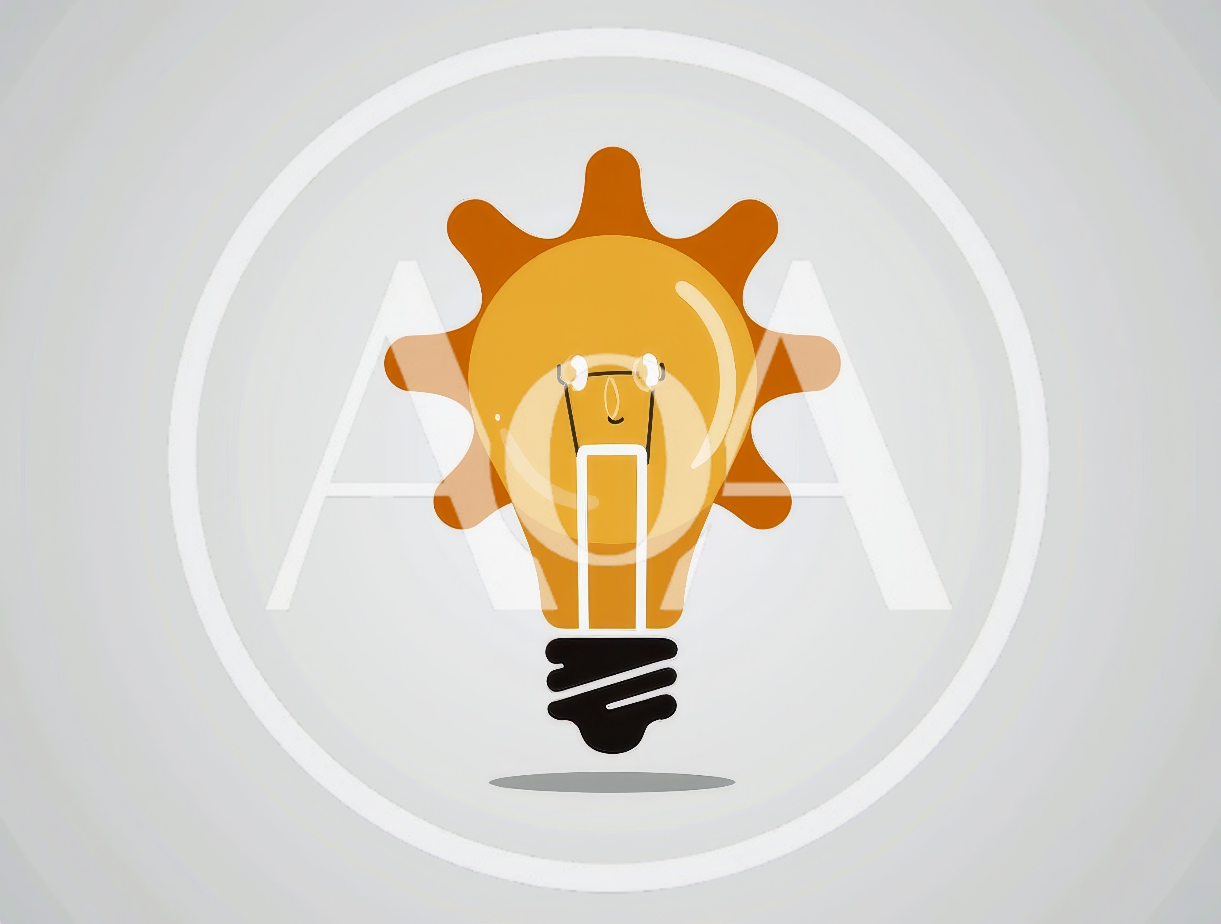 Creative Light Bulb Gear Icon Illustration