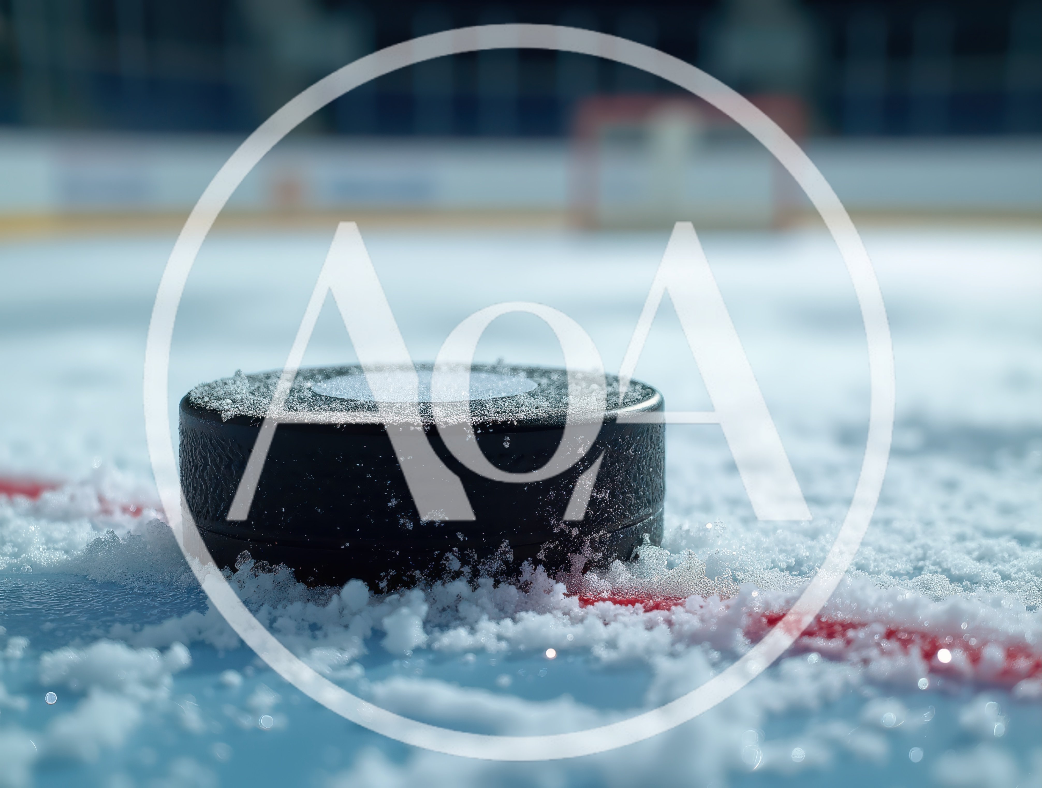 Hockey Puck Resting On Ice Rink Surface