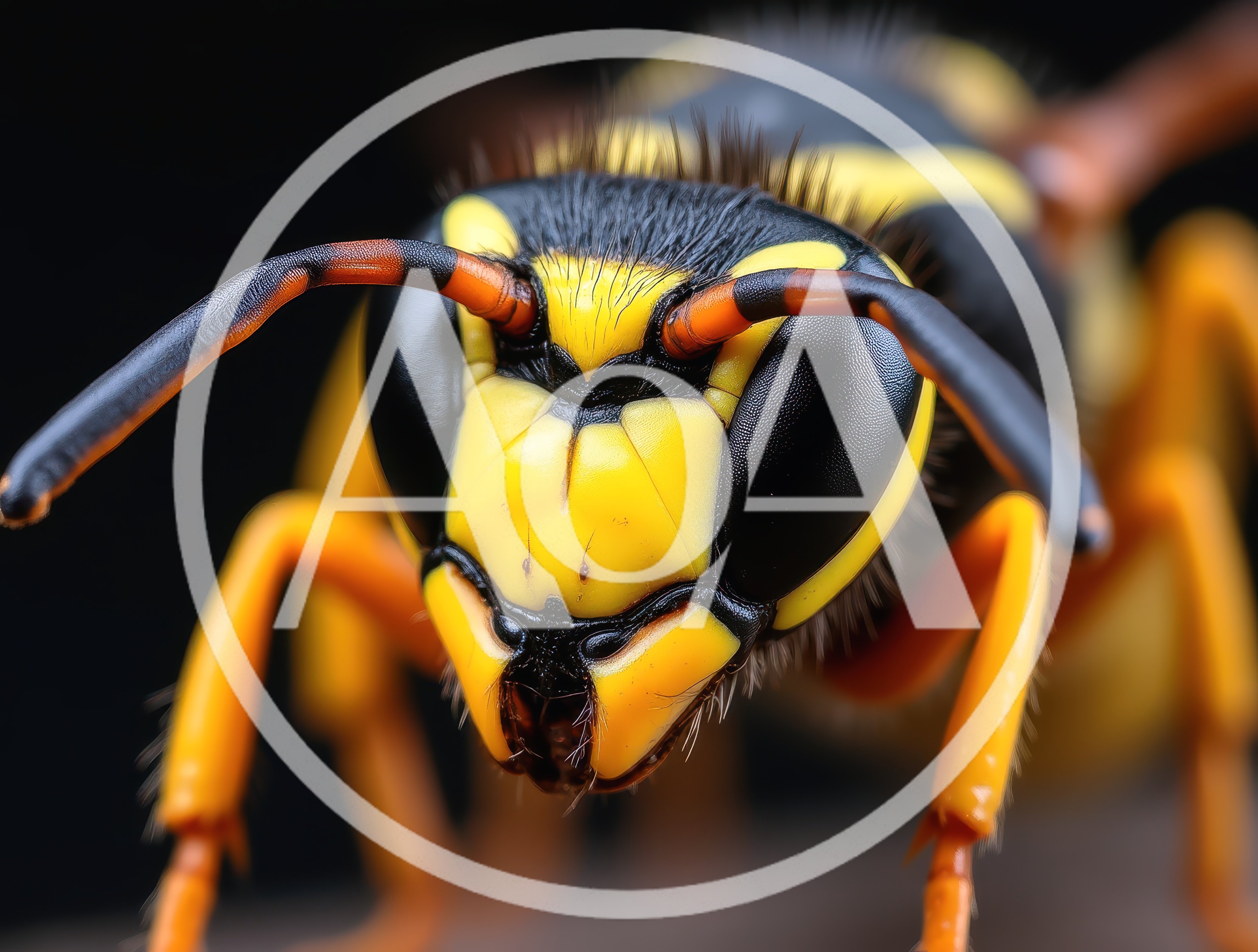 Extreme Macro Close Up Of A Wasp Head